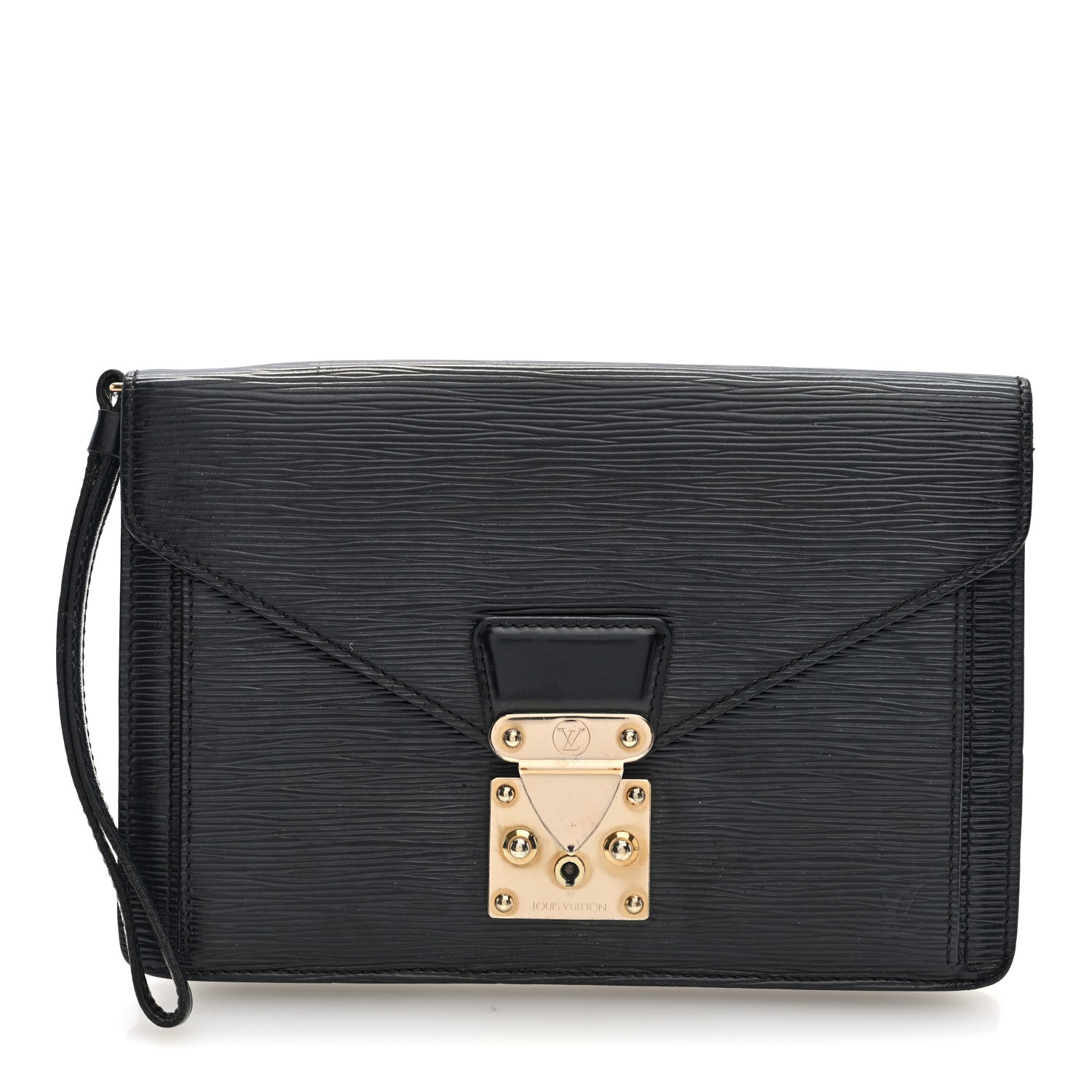 Epi Pochette Sellier Dragonne Clutch Black