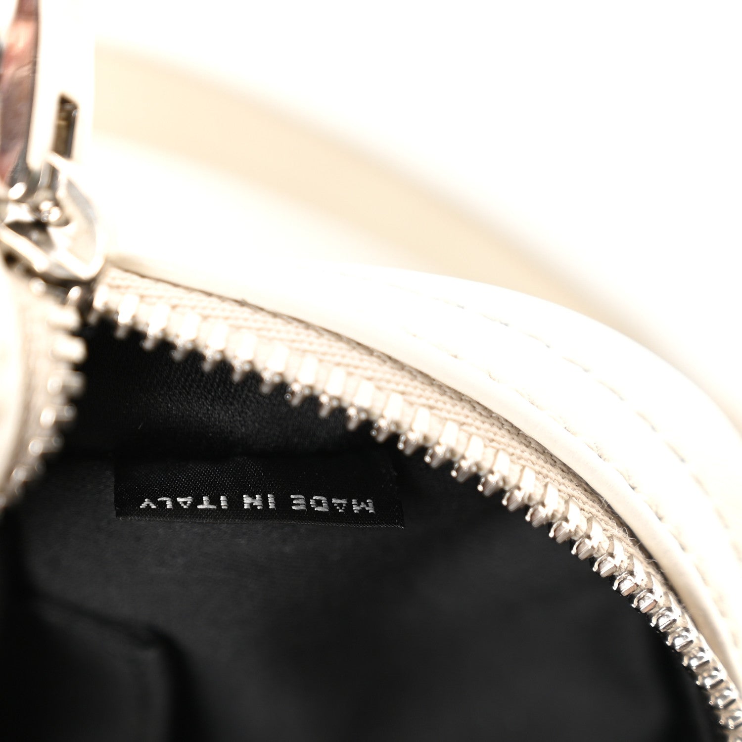 Vitello Soft Calfskin Crystal Embellished Solitaire Camera Bag White