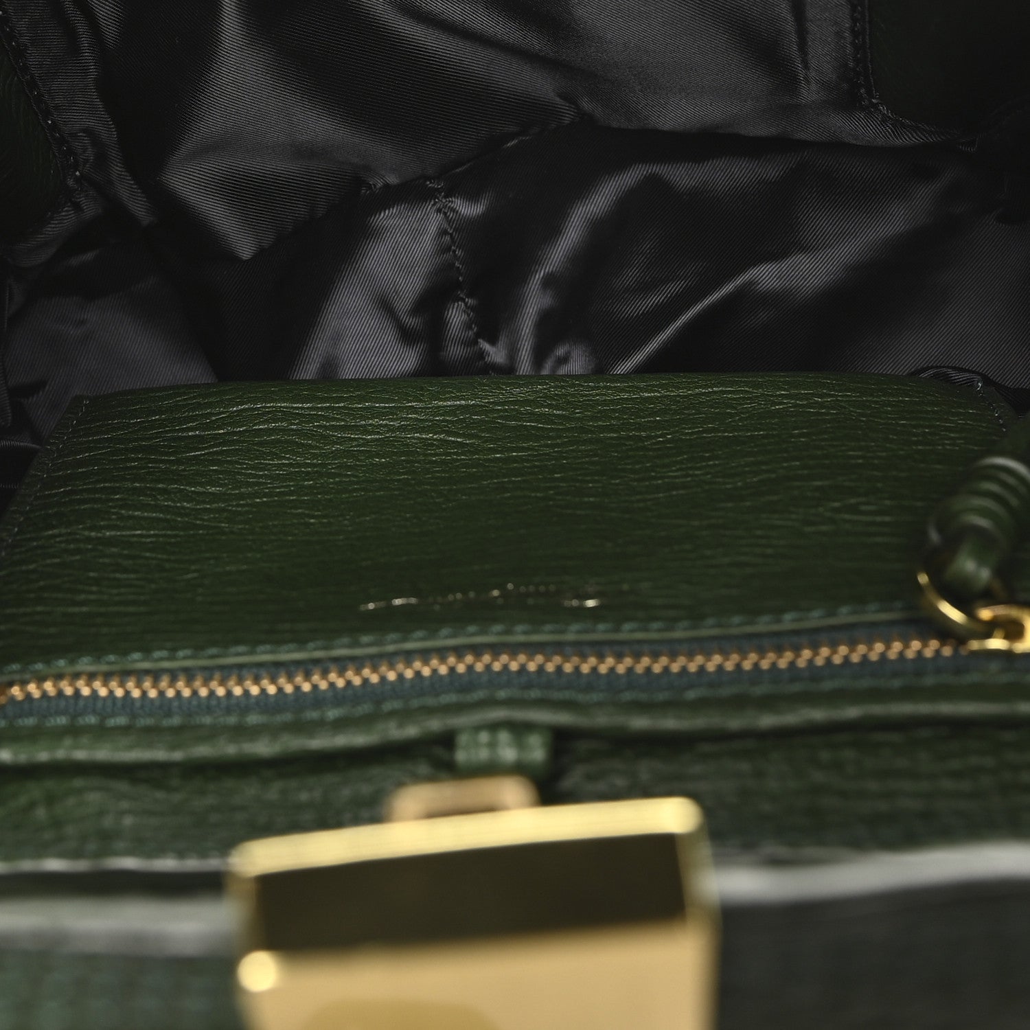 Textured Calfskin Mini Pashli Satchel Military Green