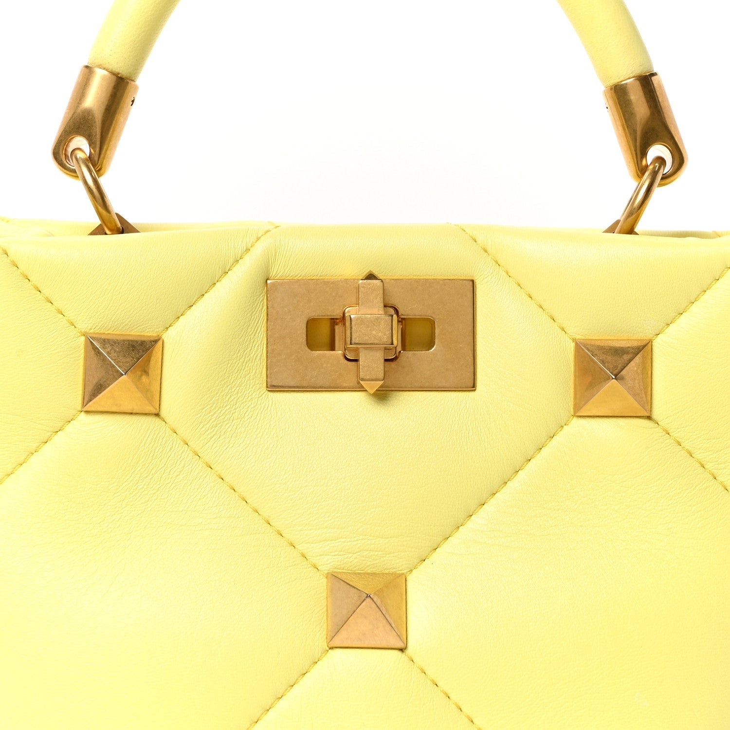 Nappa Small Roman Stud The Handle Bag Lime Sorbet