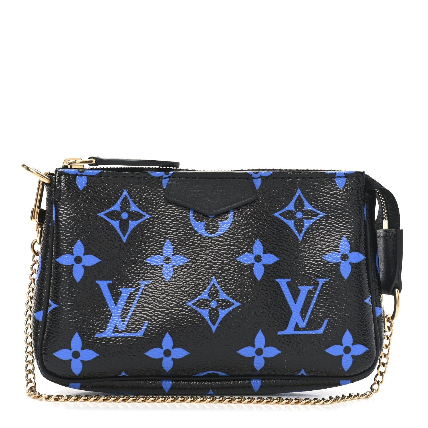 Colored Monogram Mini Pochette Accessories Blue Black