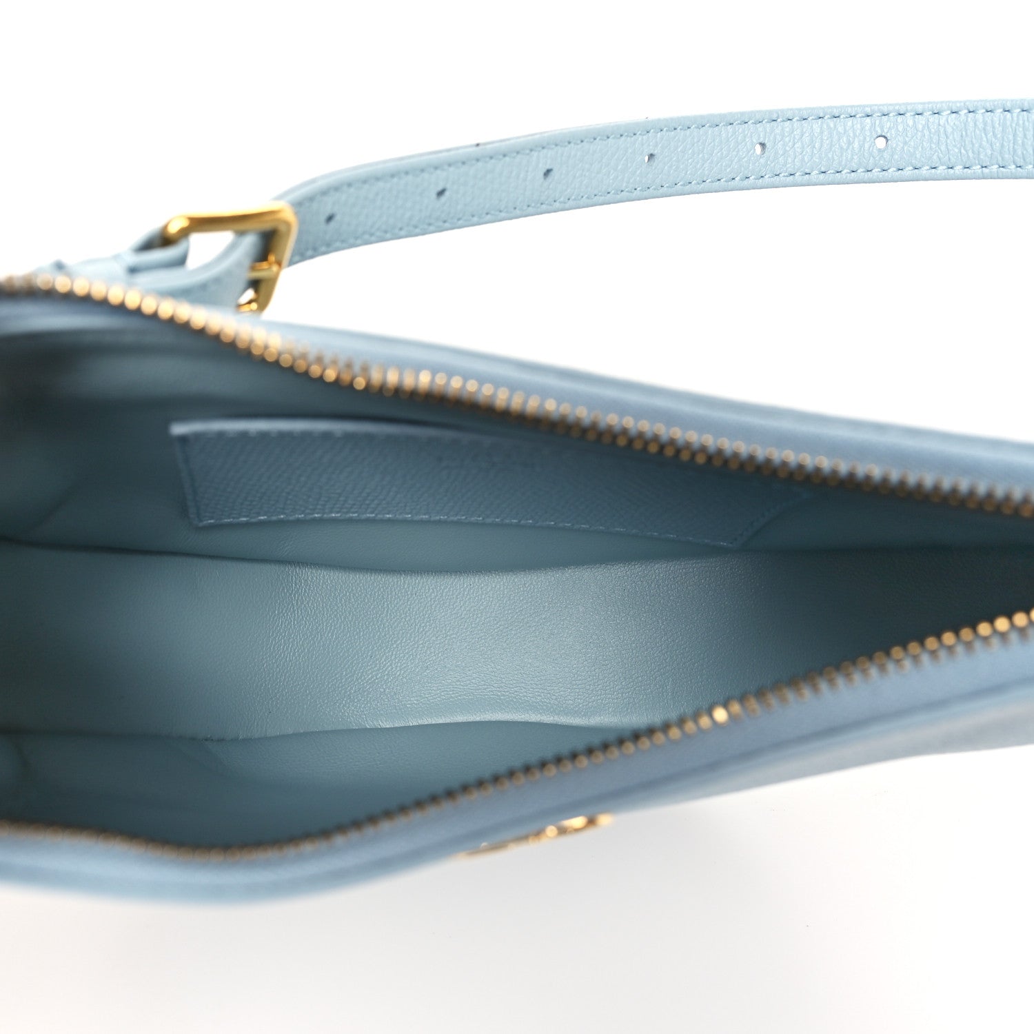 Grainy Calfskin Mini Vlogo Signature Hobo Bag Light Blue