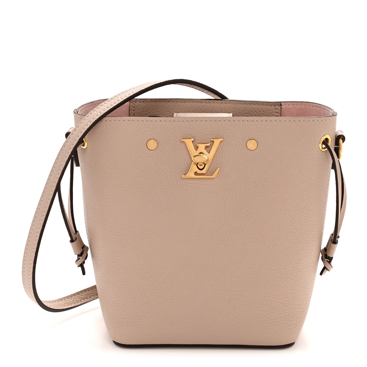 Calfskin Nano Lockme Bucket Greige