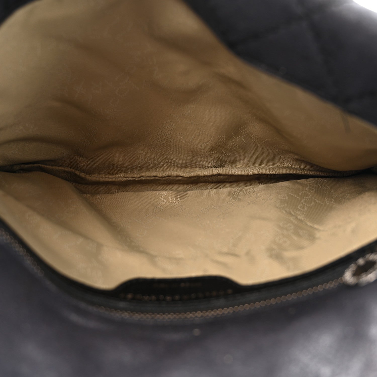 Shaggy Deer Quilted Falabella Fold Over Clutch Black