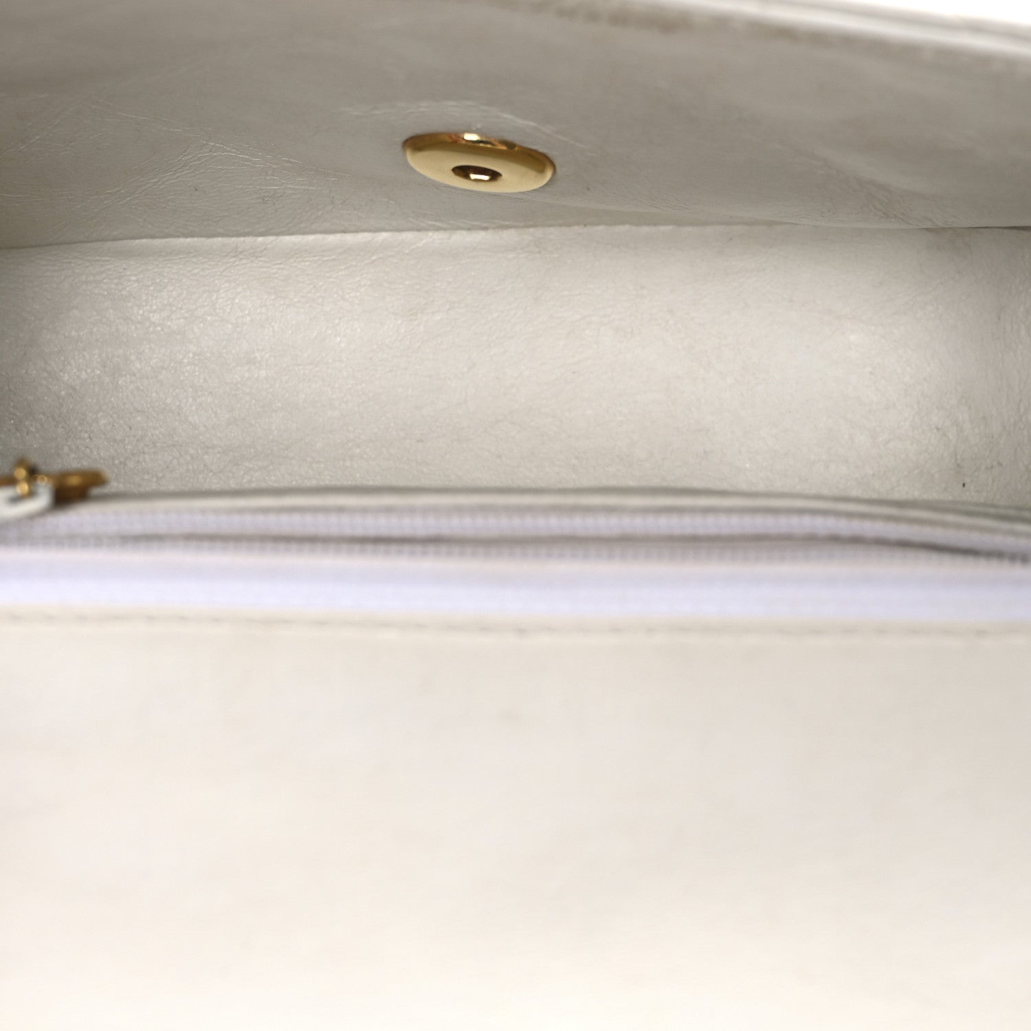 Lambskin Quilted Mini Square Flap White