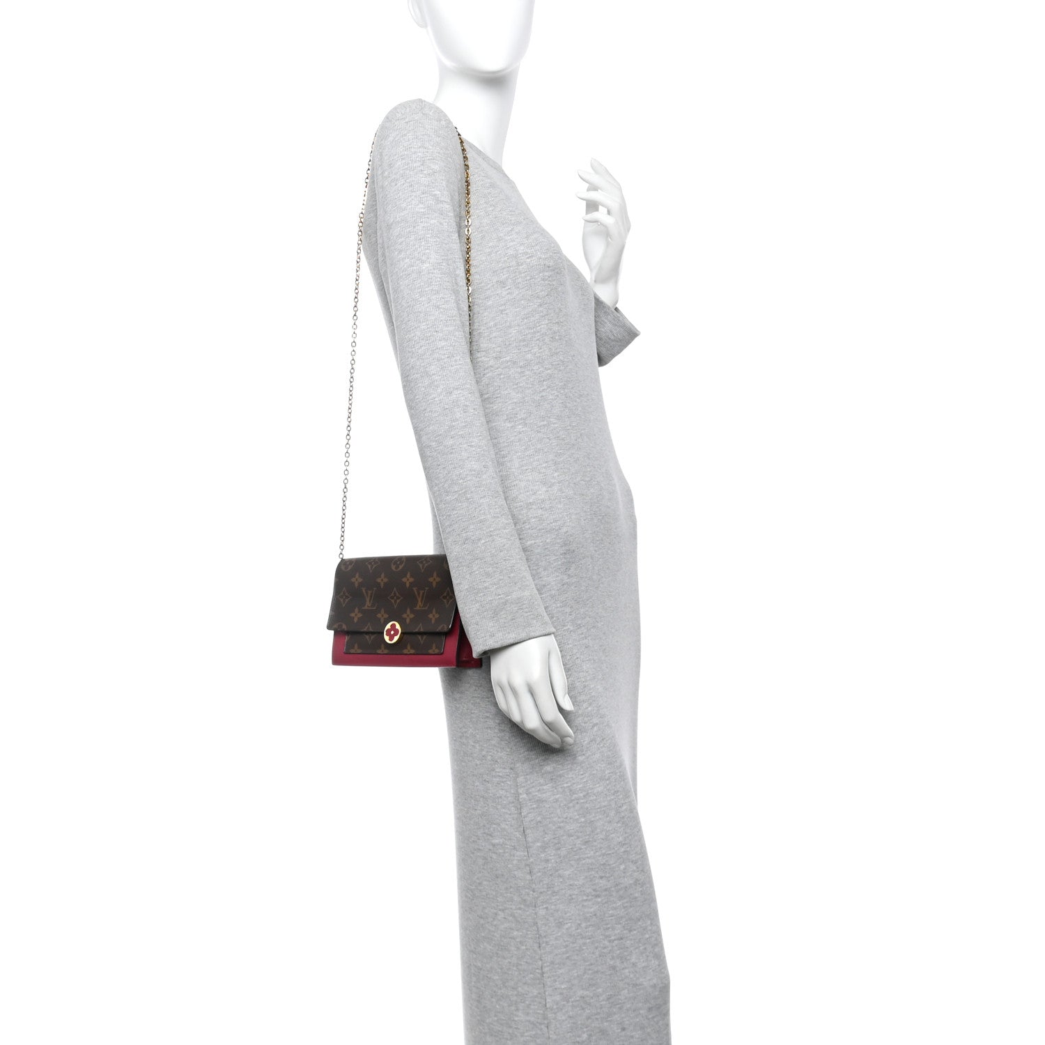 Monogram Flore Chain Wallet Fuchsia