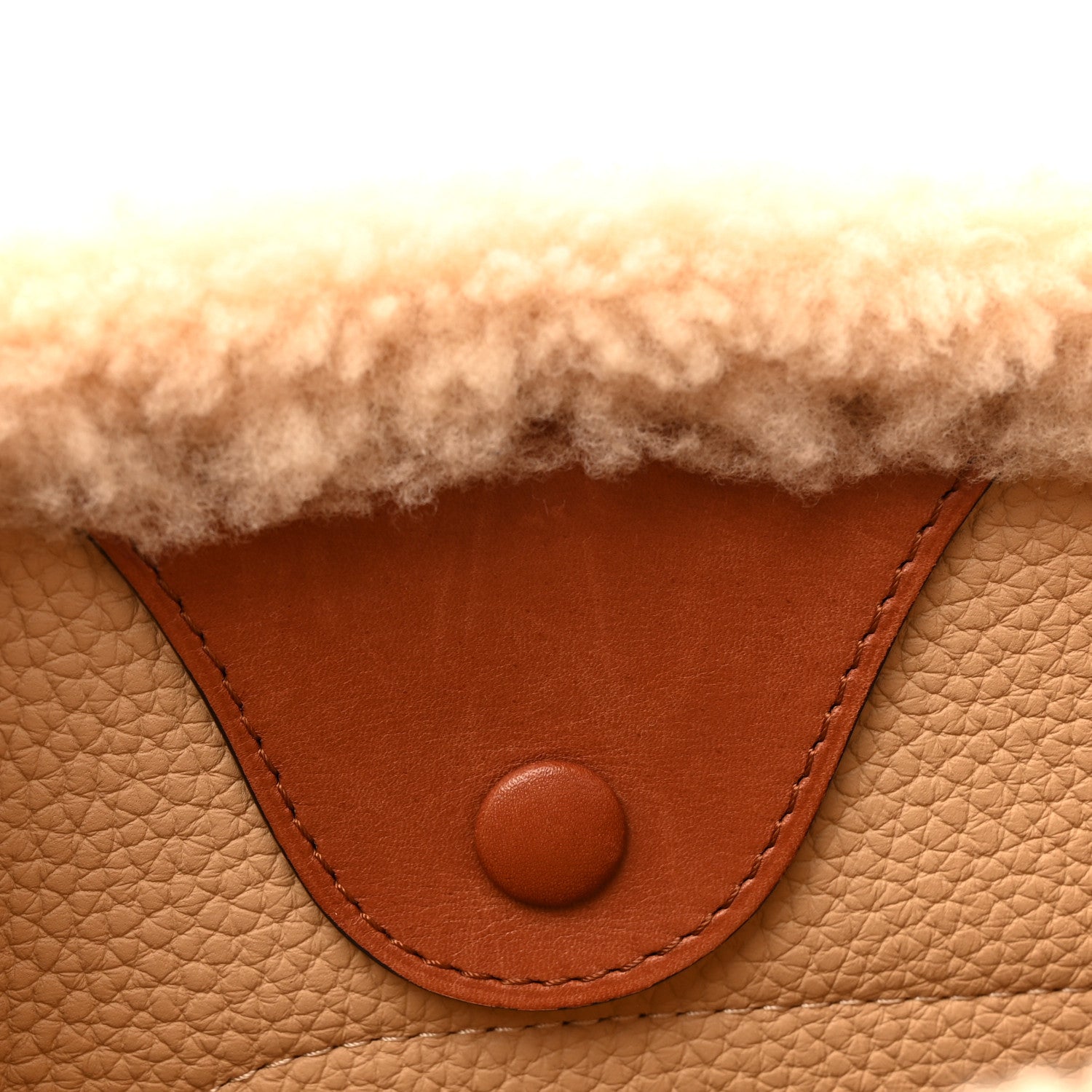 Teddy Calfskin Mini Pin Daily Surpique Bucket Natural