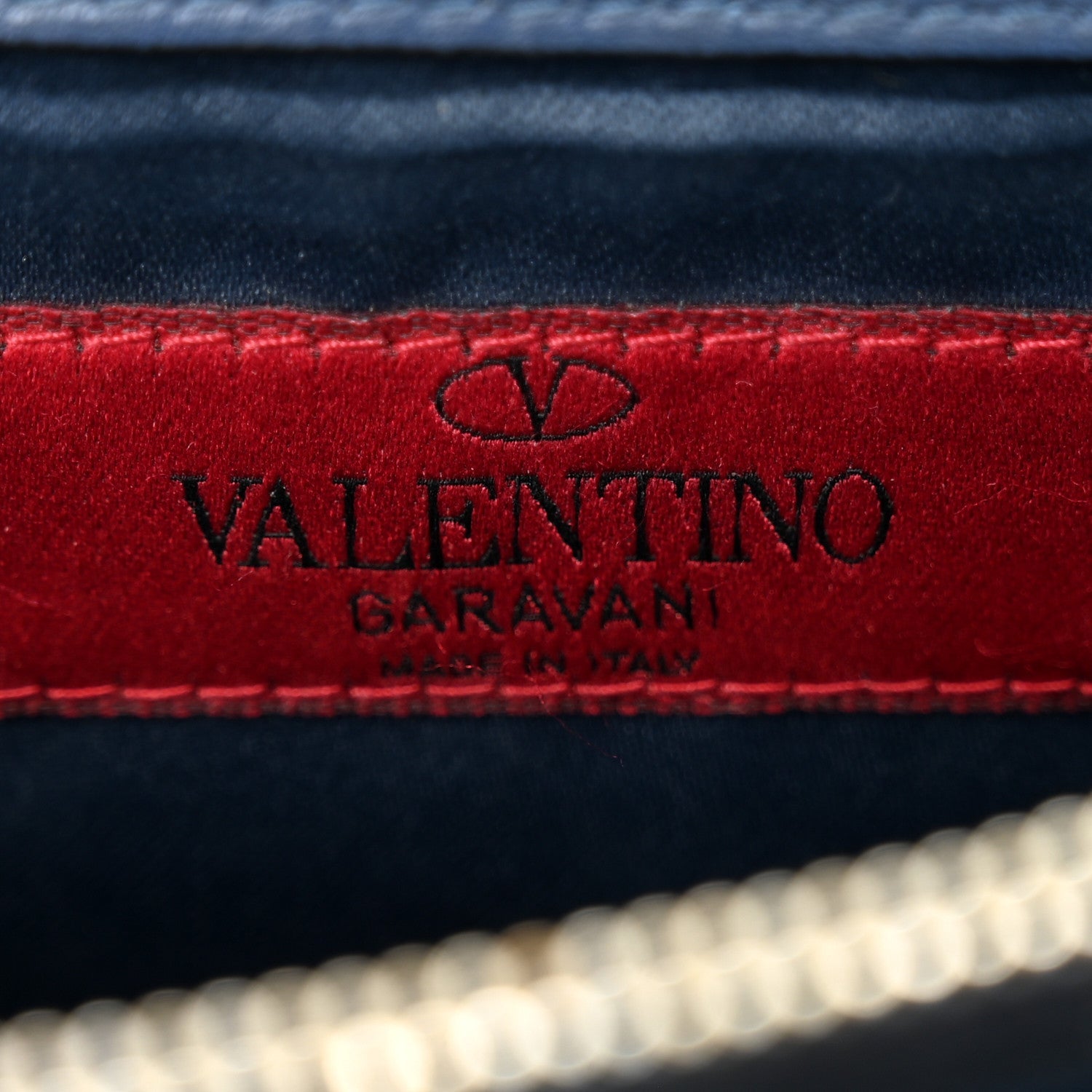 Calfskin Rockstud Wallet On Chain Marine