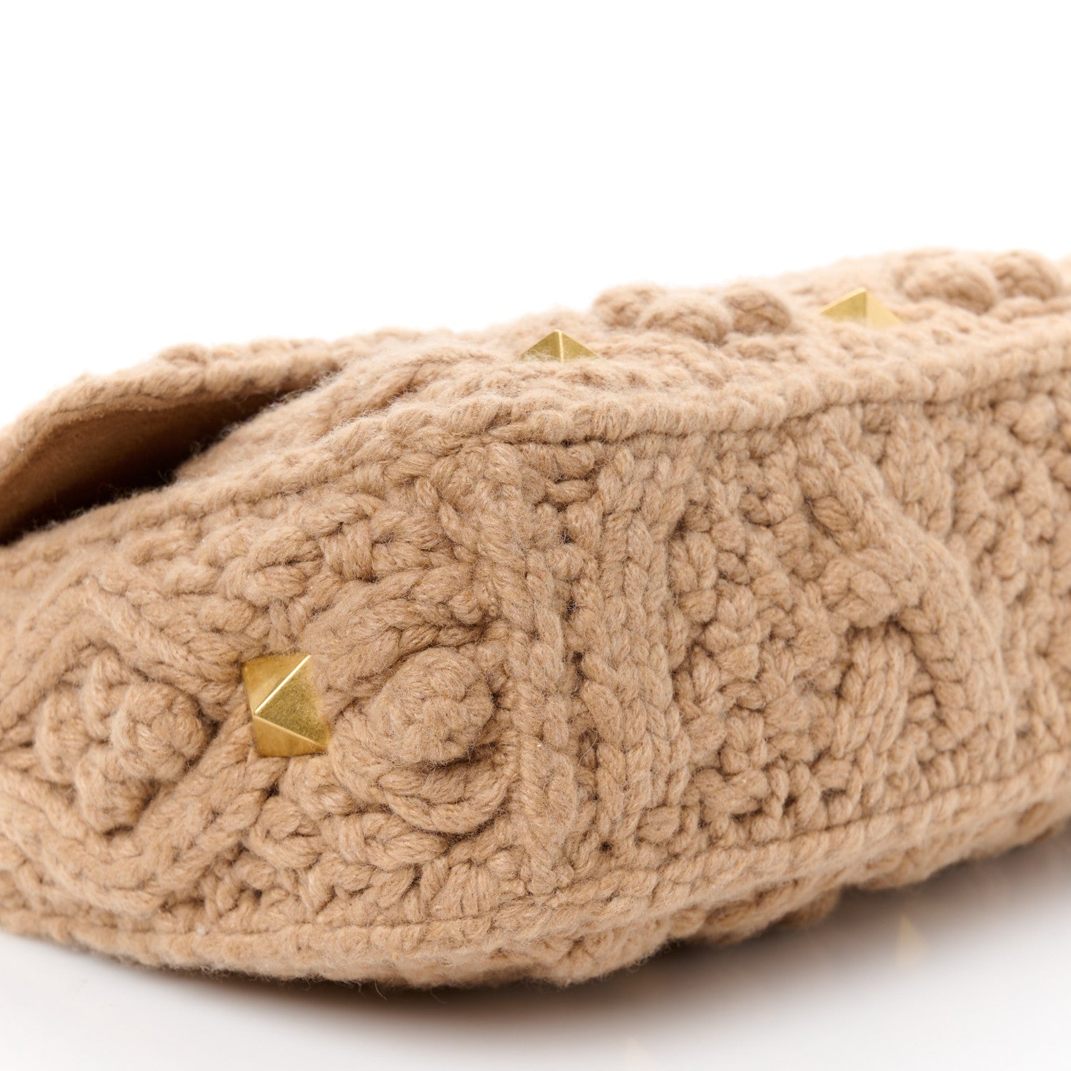 Cashmere Large Roman Stud Shoulder Bag Saddle Brown