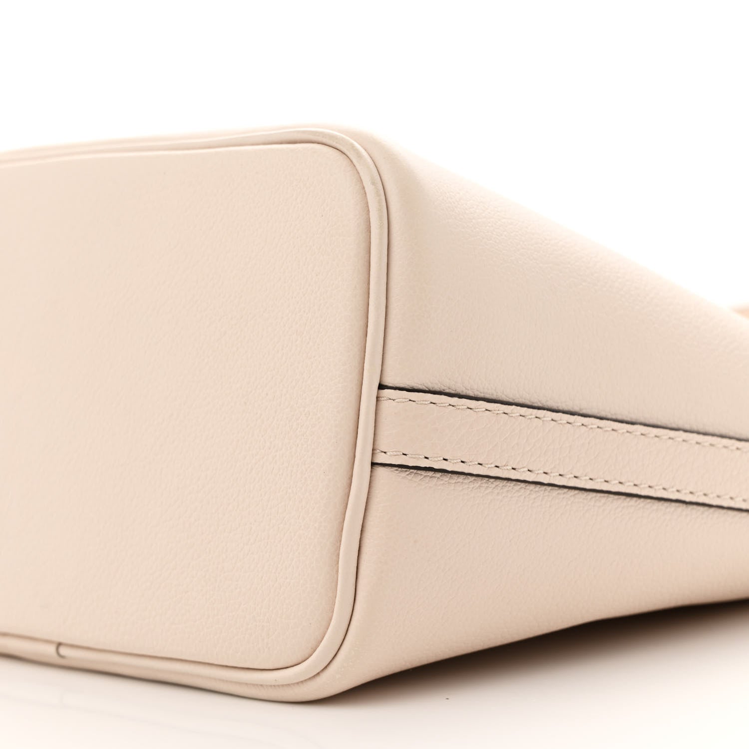 Grained Calfskin Lock and Walk Bucket Quartz