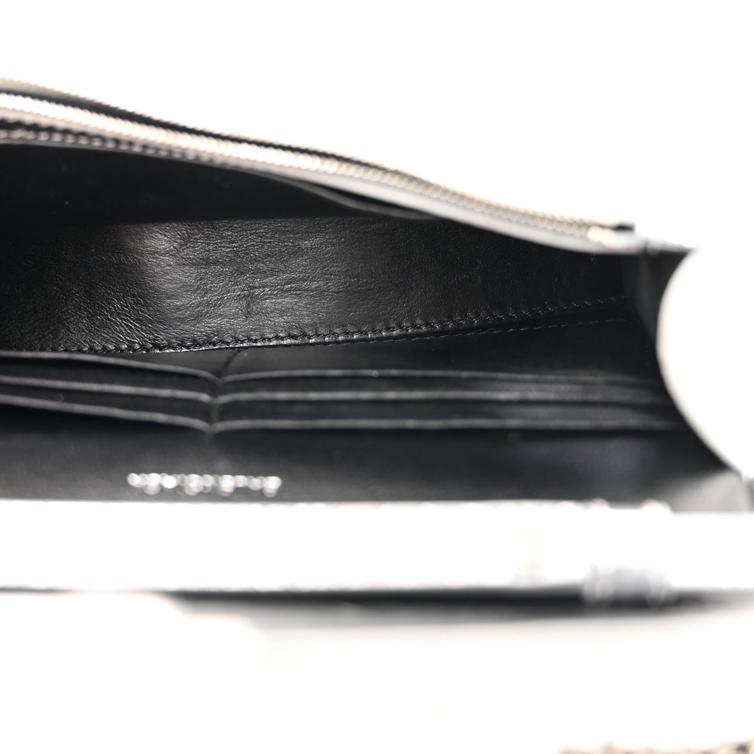 Metallic Calfskin Crocodile Embossed Hourglass Chain Bag Silver