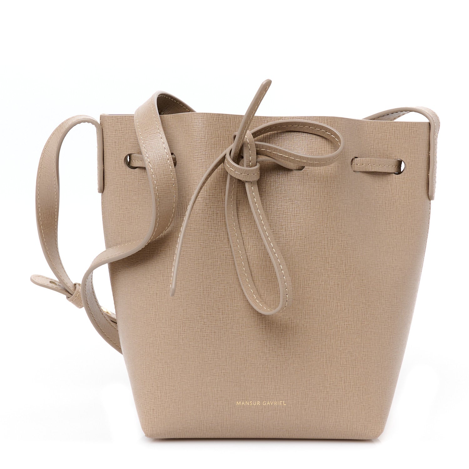Saffiano Mini Mini Bucket Bag Beige