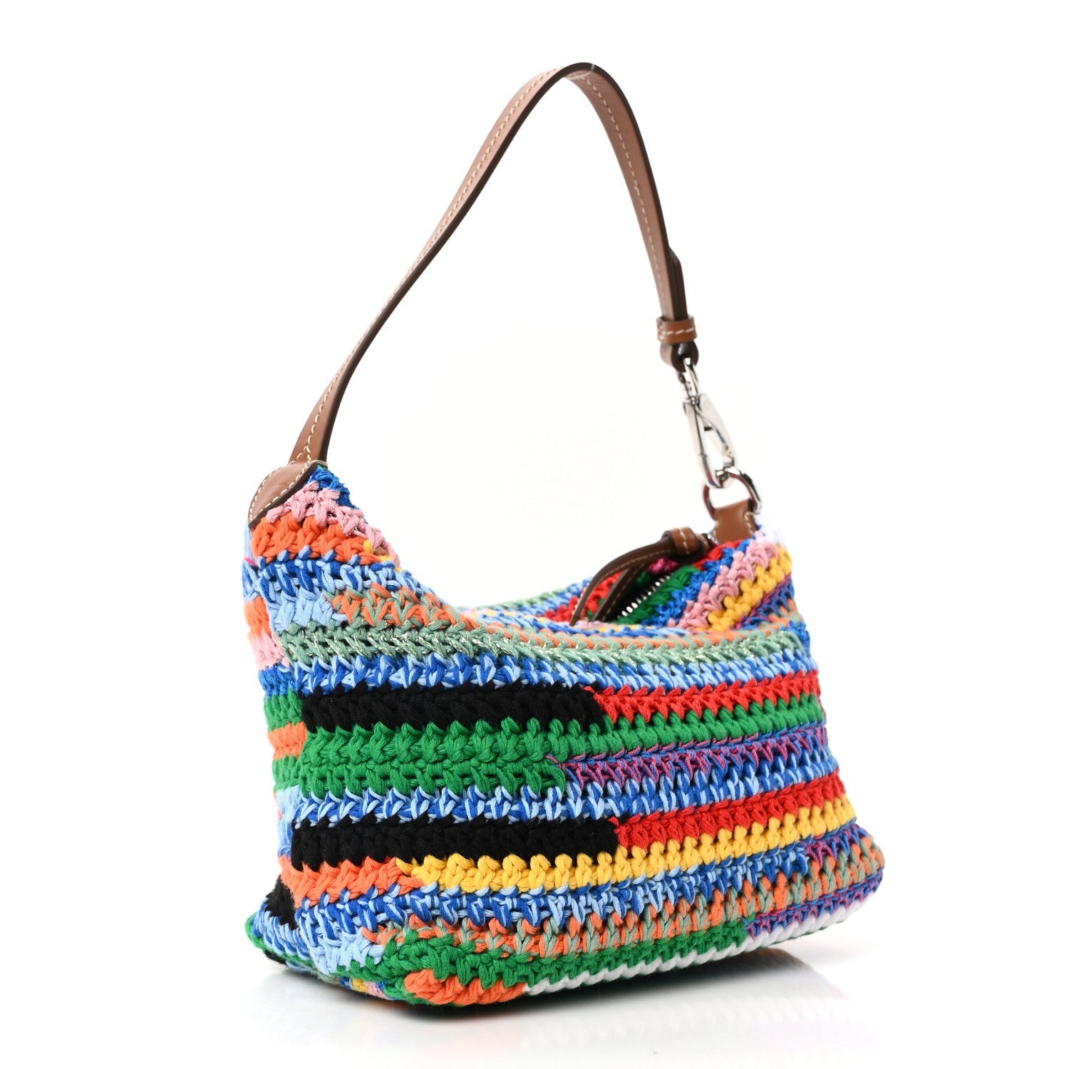 Fabric Crochet Pouch Multicolor