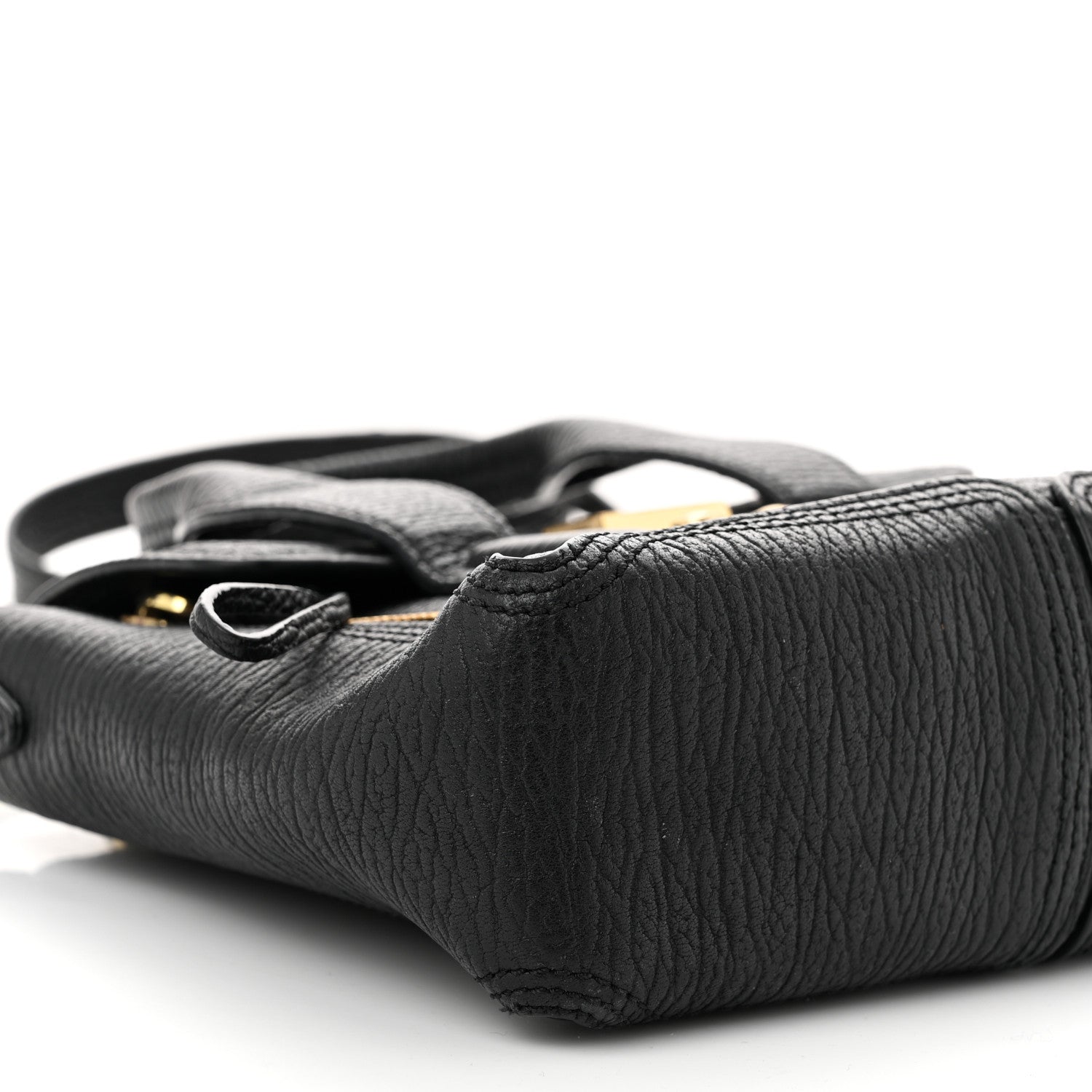 Textured Calfskin Mini Pashli Satchel Black