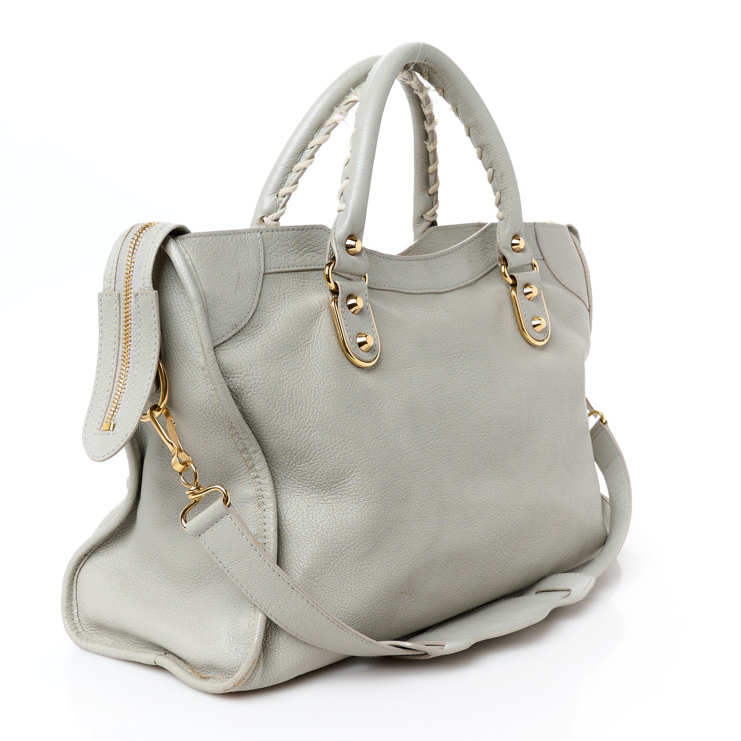 Chevre Gold Metallic Edge Hardware City Gris Glace