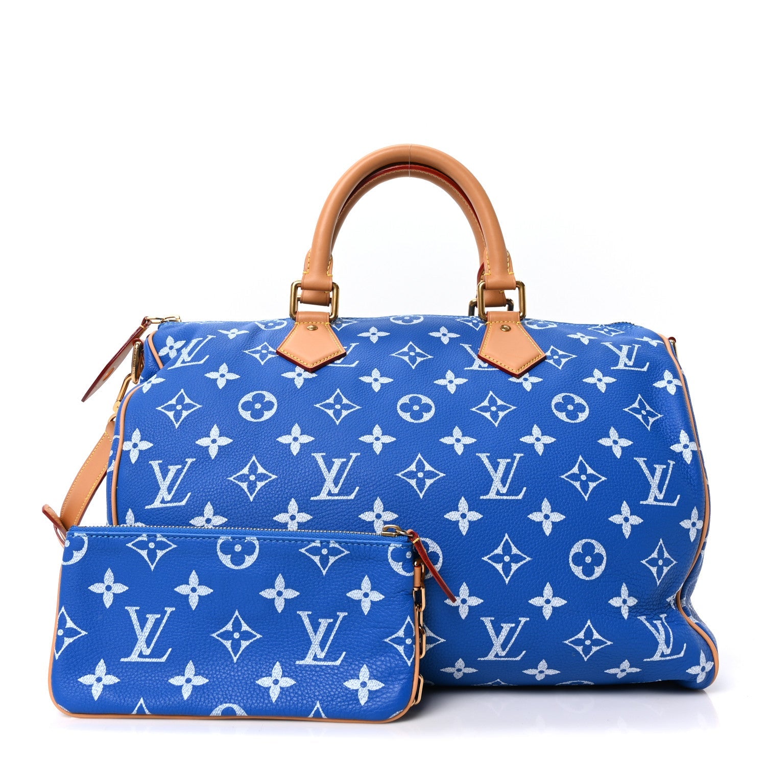Calfskin Monogram Speedy P9 Bandouliere 40 Blue