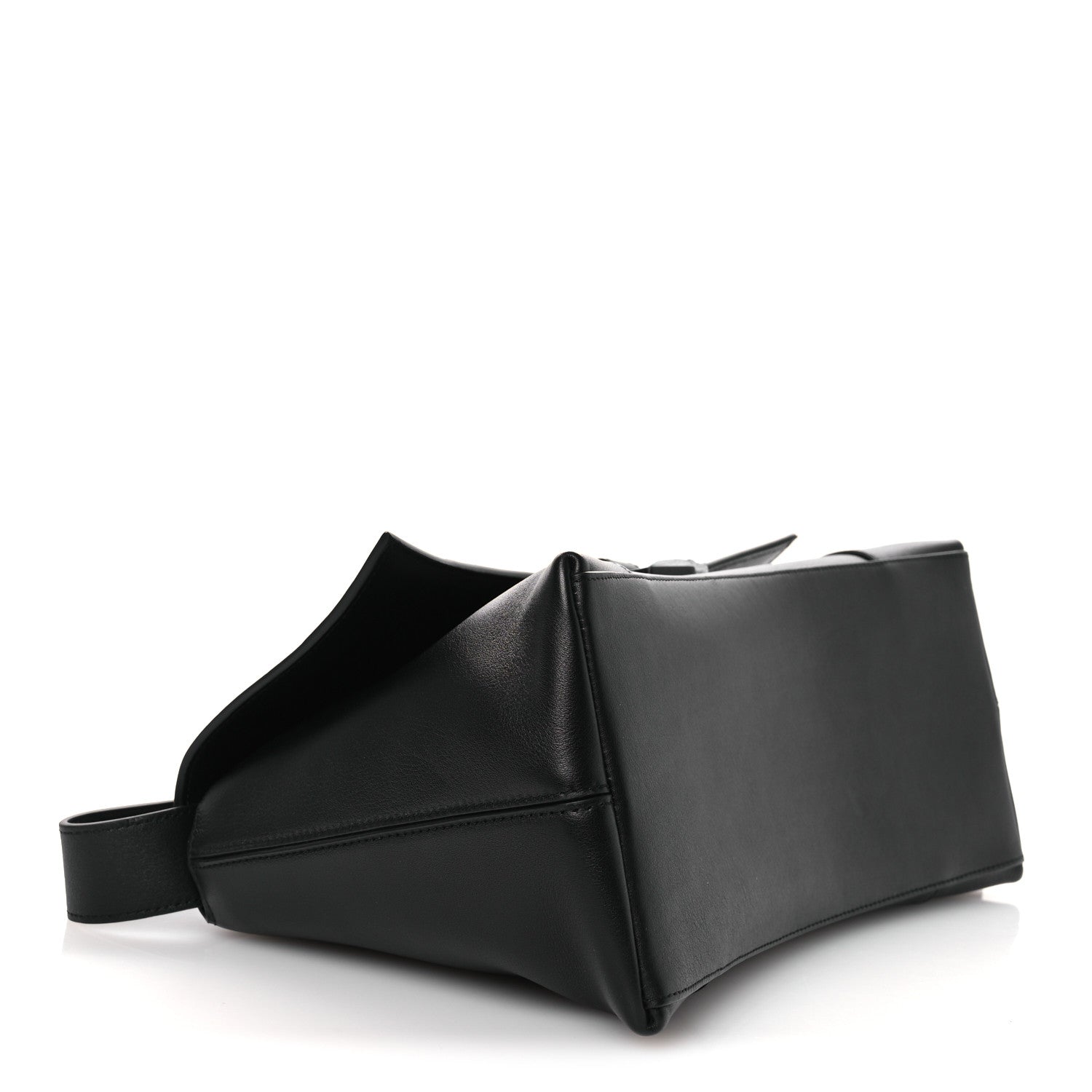 Semi Shiny Smooth Calfskin Monochrome M Downtown Shoulder Bag Black