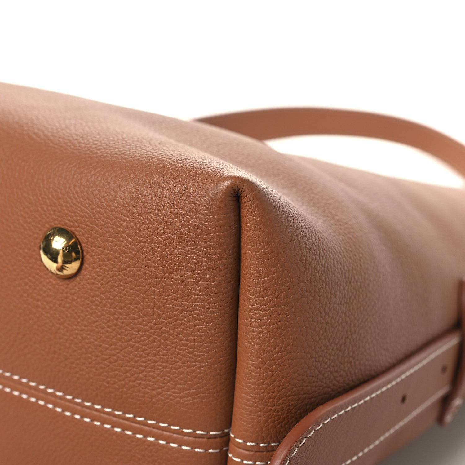 Grained Calfskin Low Key Hobo MM Cognac