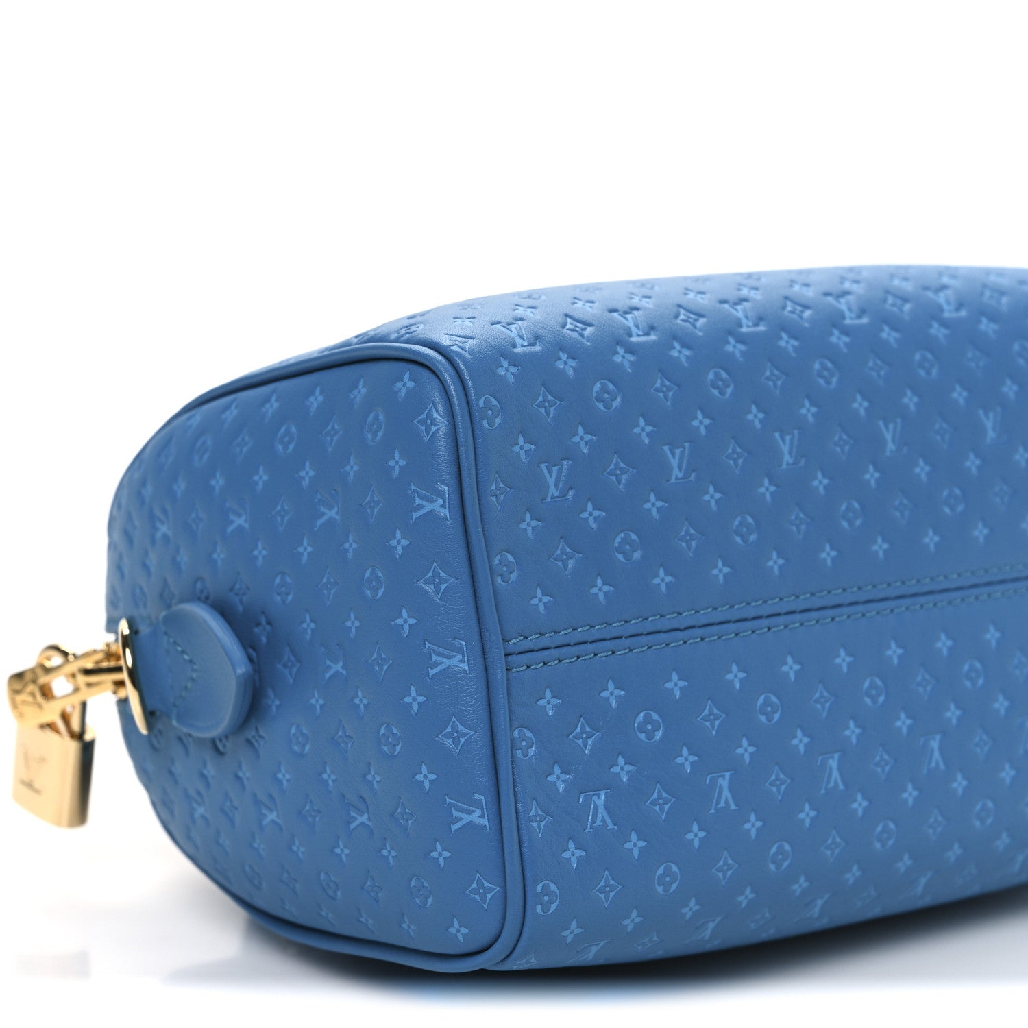 Calfskin Nanogram Embossed Speedy Bandouliere 20 Blue