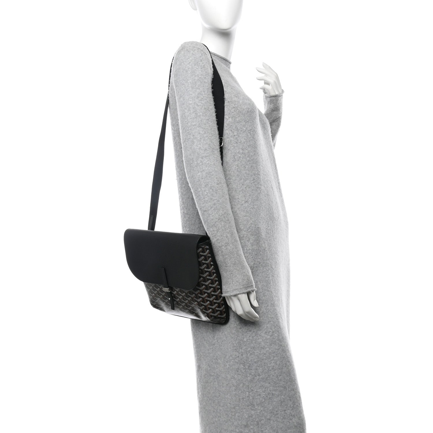 Goyardine Coursier Messenger Bag Black