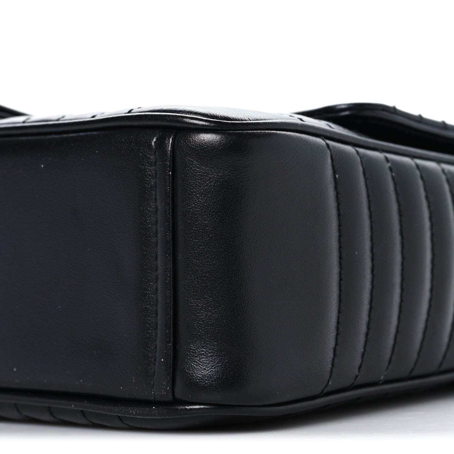 Soft Calfskin Impunture Diagramme Large Chain Flap Shoulder Bag Black