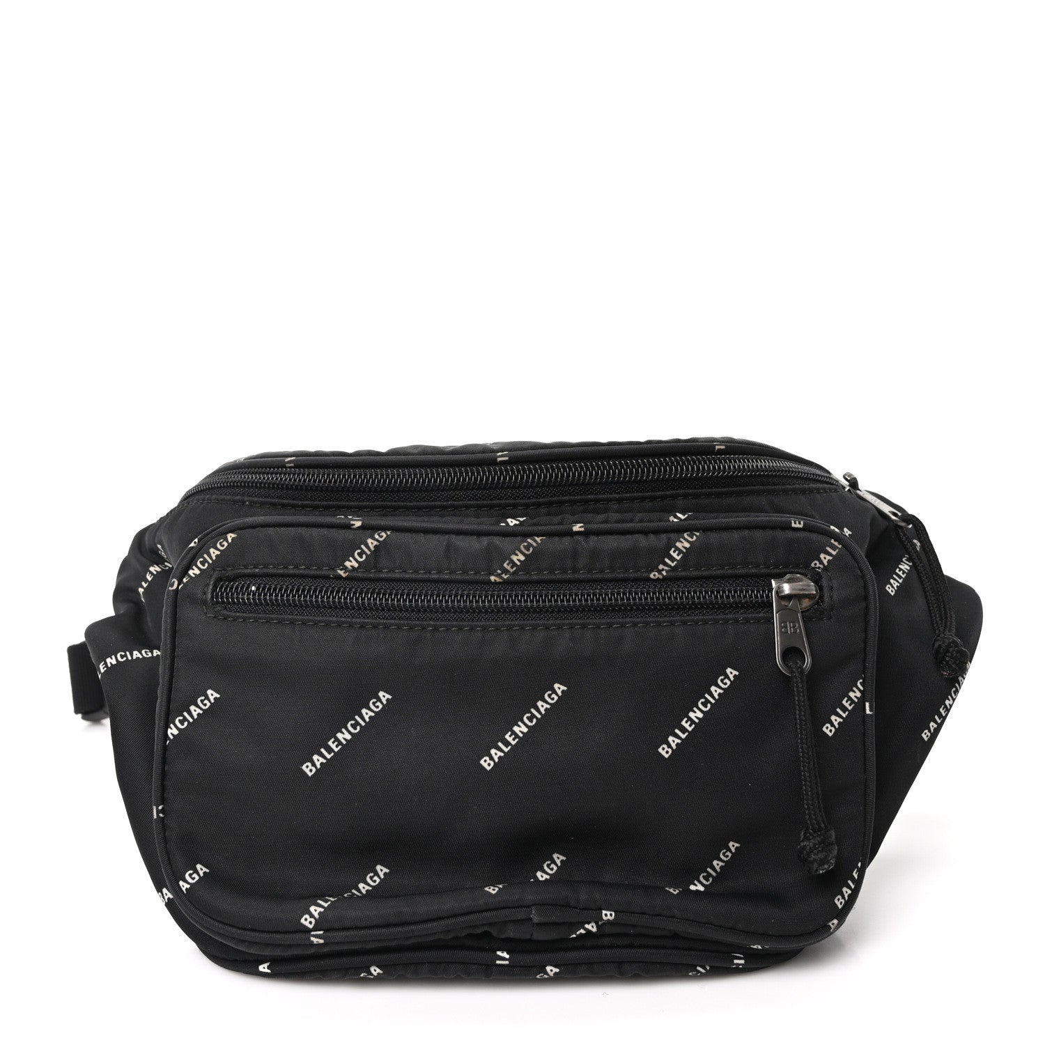 Twill Nylon Allover Logo Explorer Beltpack Black White