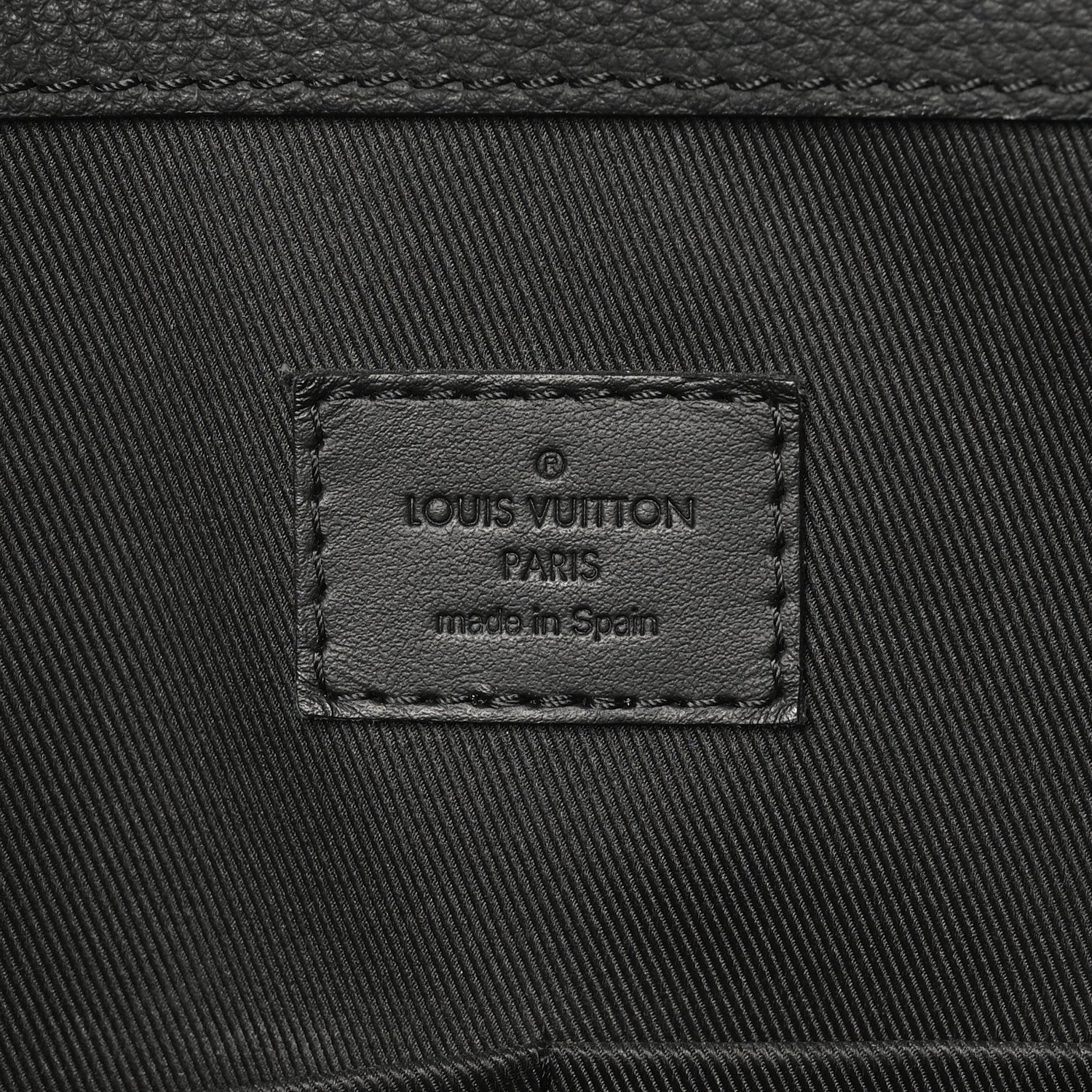 Grained Calfskin LV Aerogram Tote Black