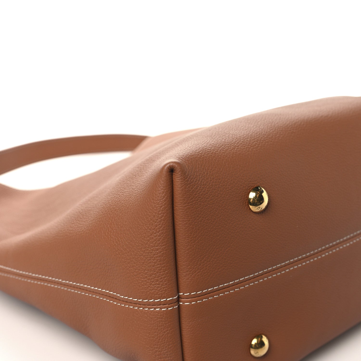 Grained Calfskin Low Key Hobo MM Cognac