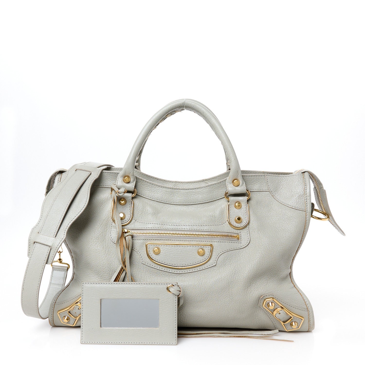 Chevre Gold Metallic Edge Hardware City Gris Glace