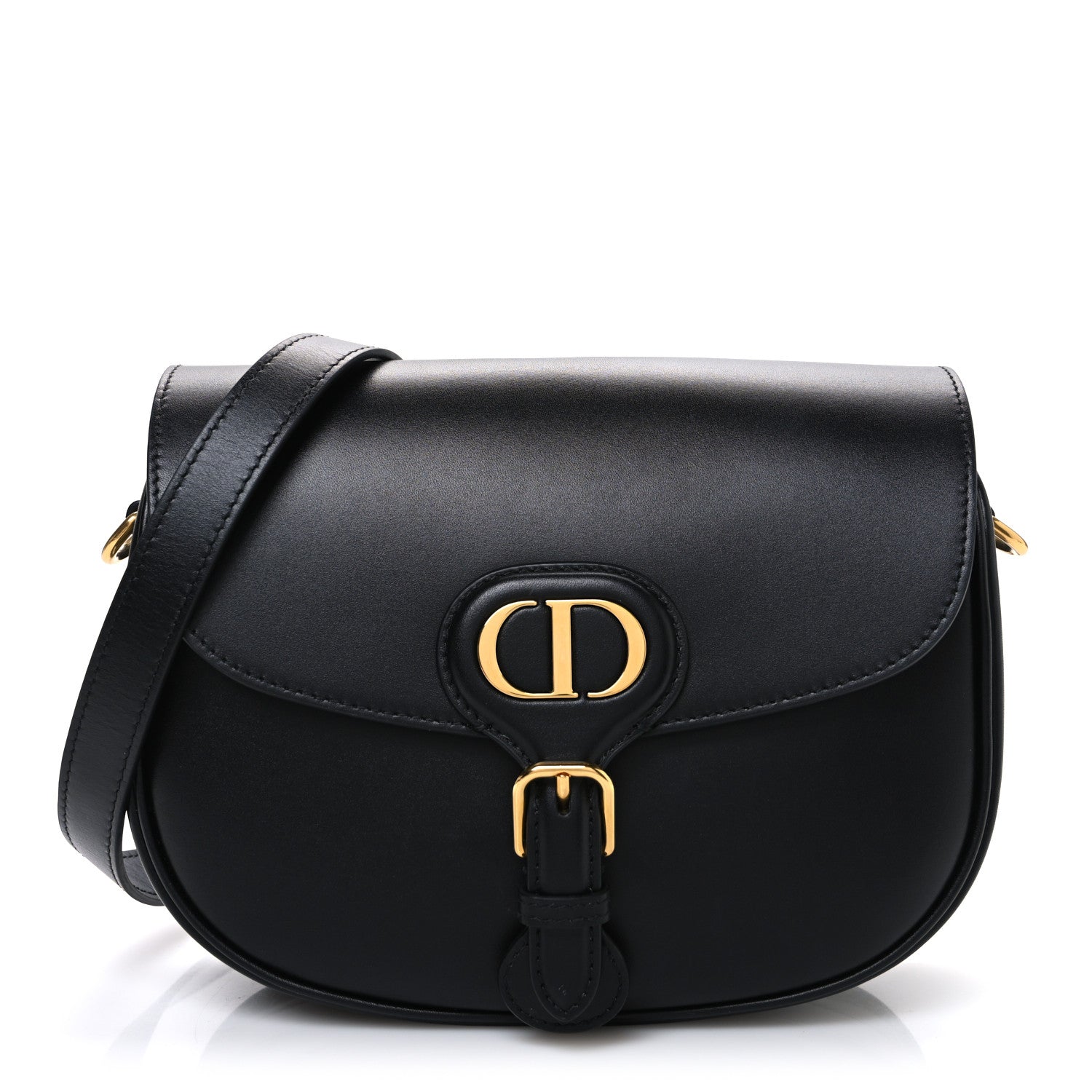 Box Calfskin Medium Bobby Flap Black