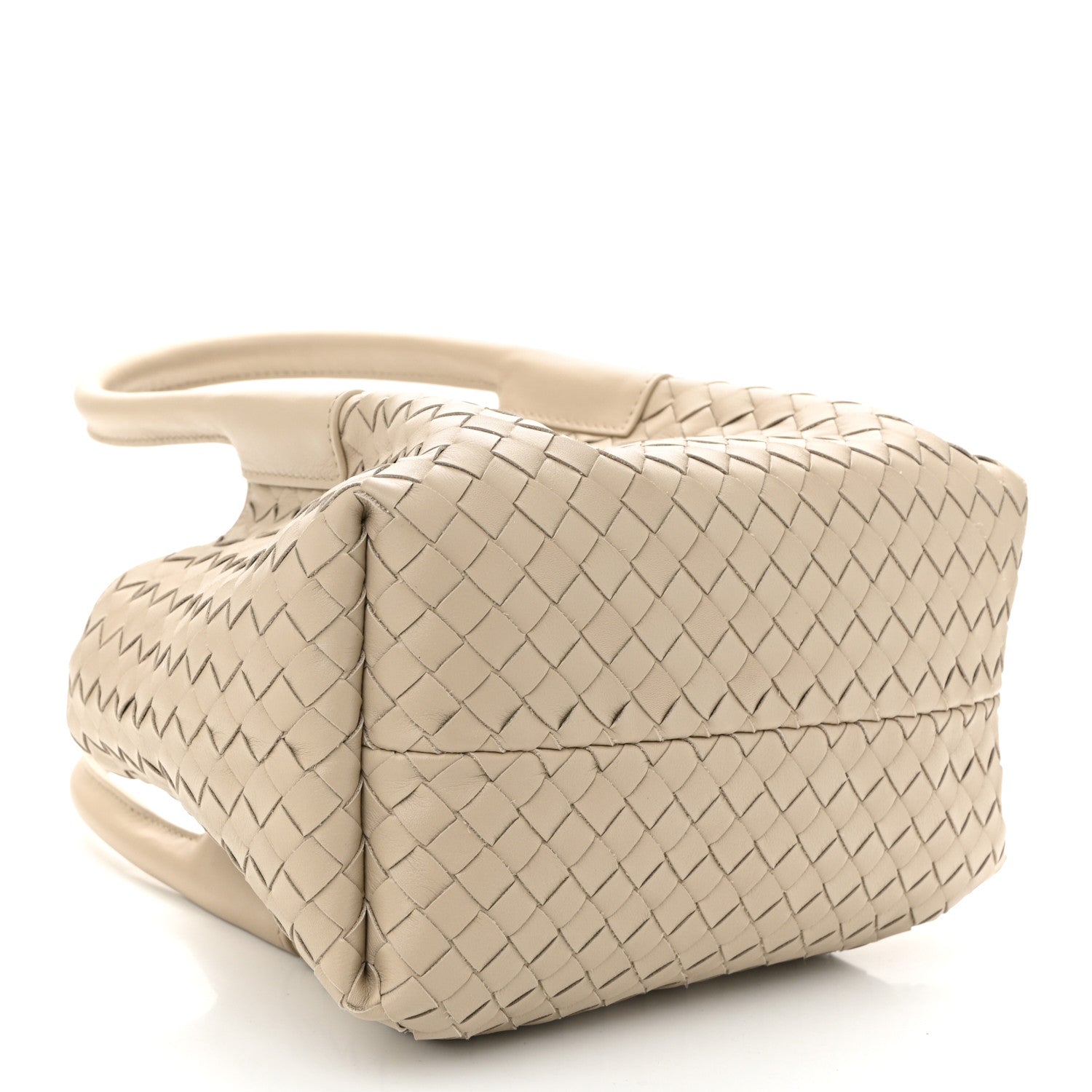 Calfskin Intrecciato Small Pinacoteca Tote Ecru Matcha