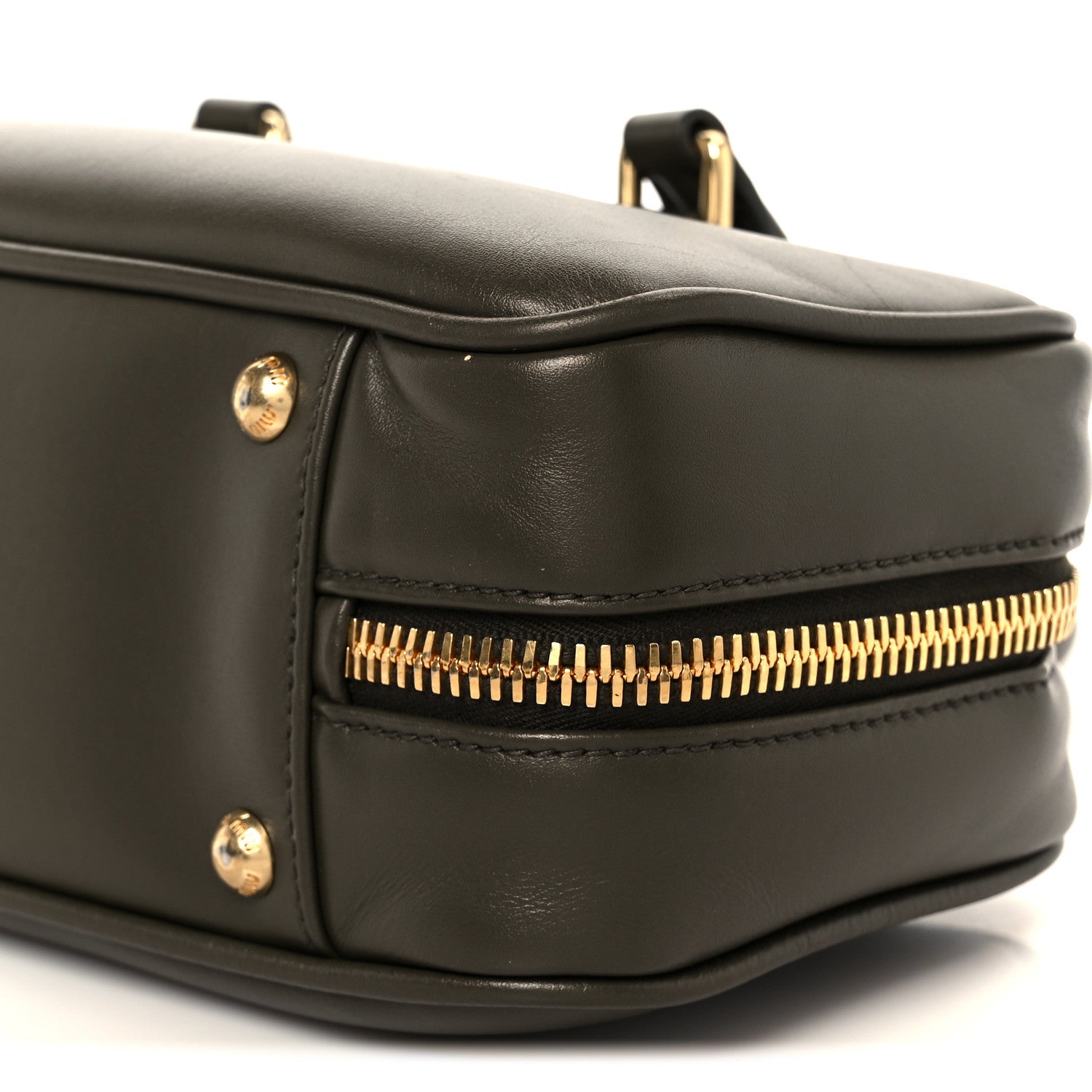 Calfskin Arcadie Top Handle Bag Military Green