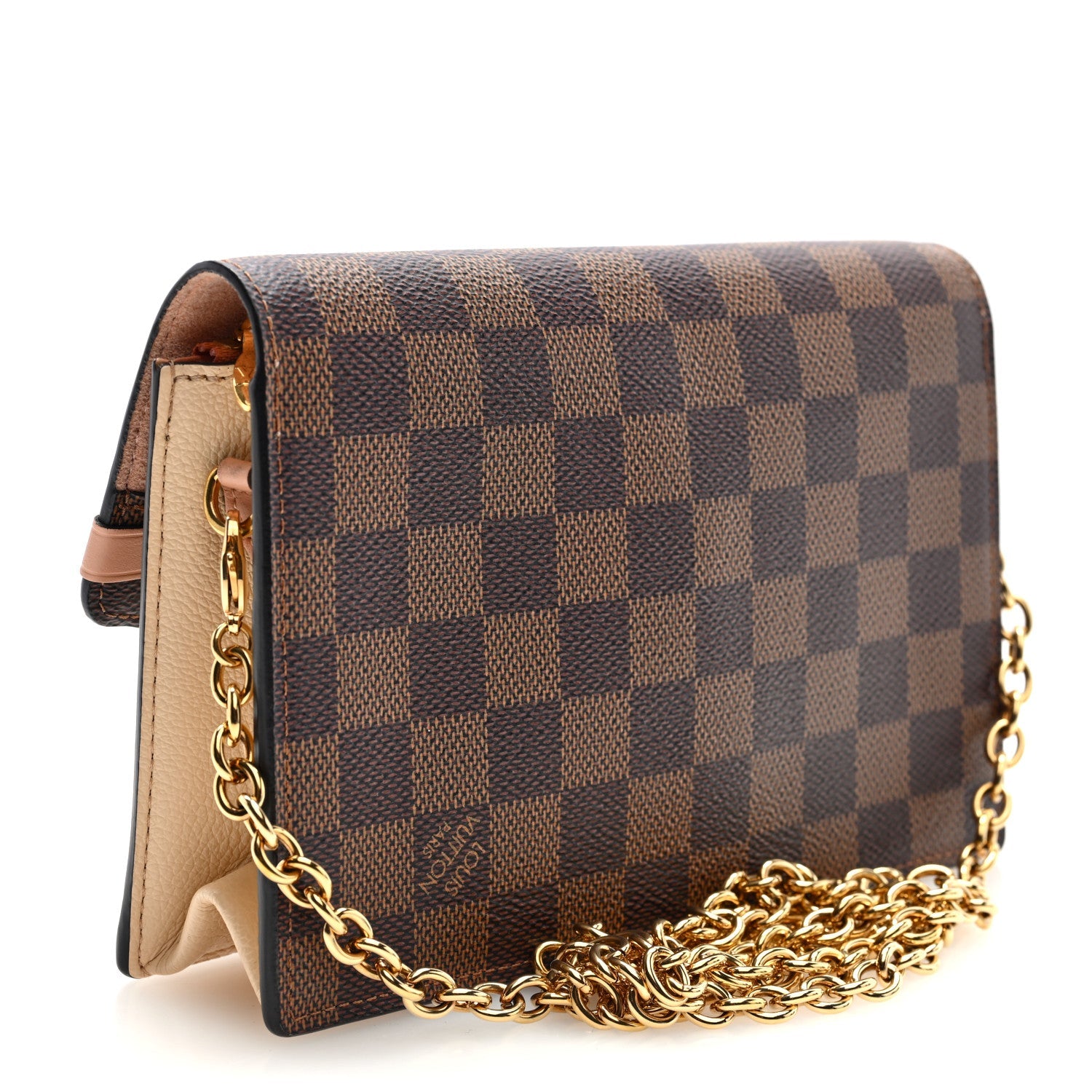 Damier Ebene Vavin Chain Wallet Creme