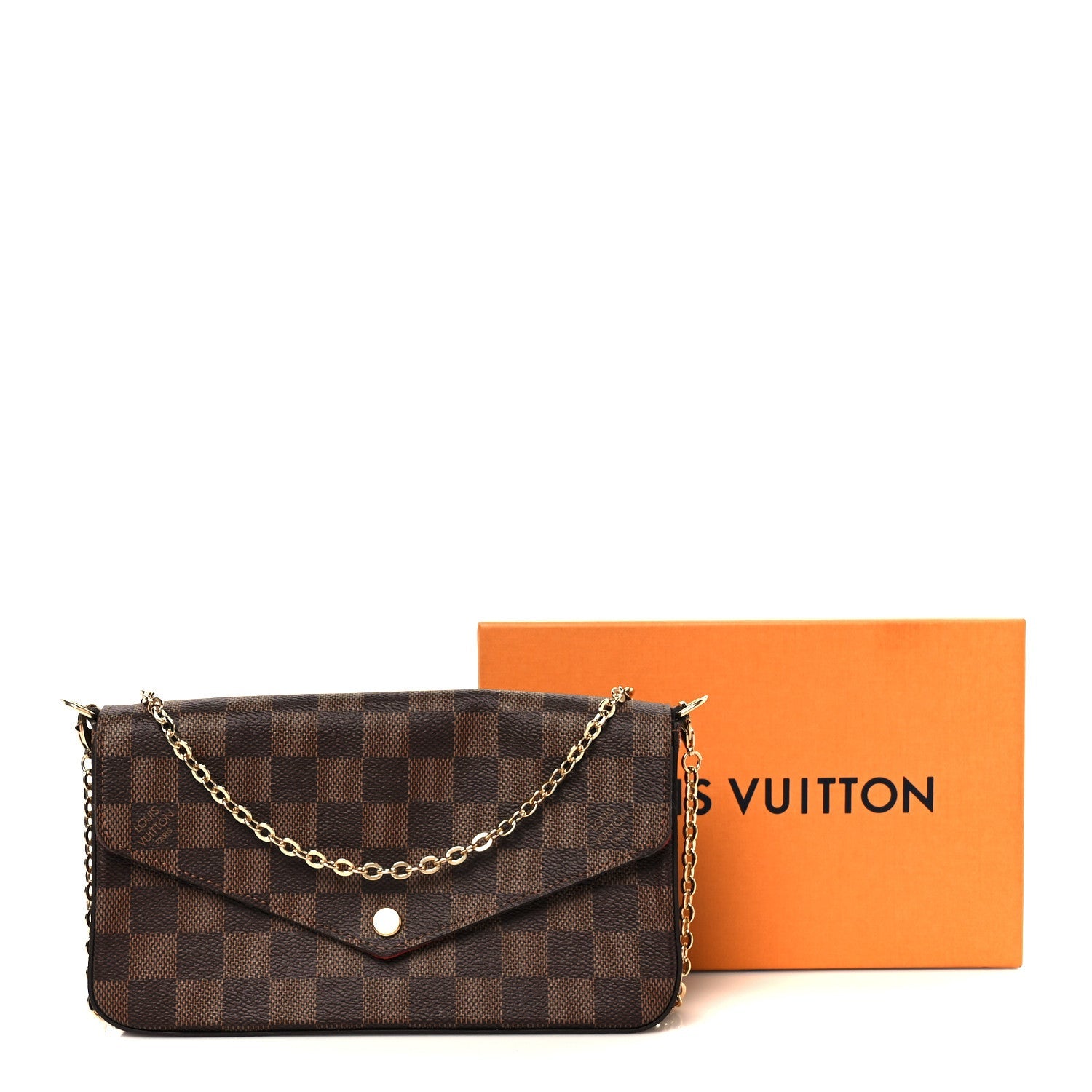 Damier Ebene Pochette Felicie Chain Wallet