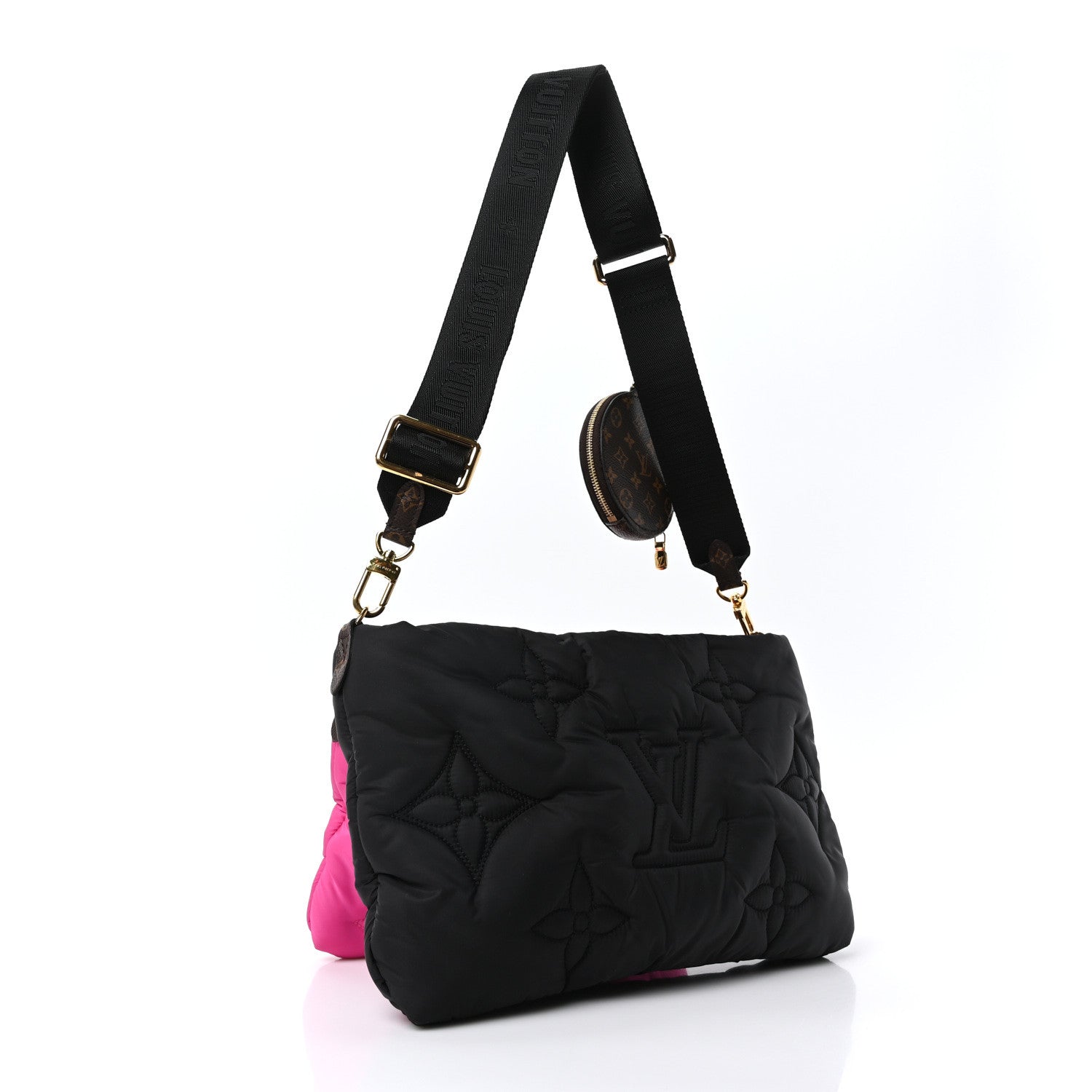 Econyl Monogram Pillow Maxi Multi Pochette Accessories Black Fuchsia