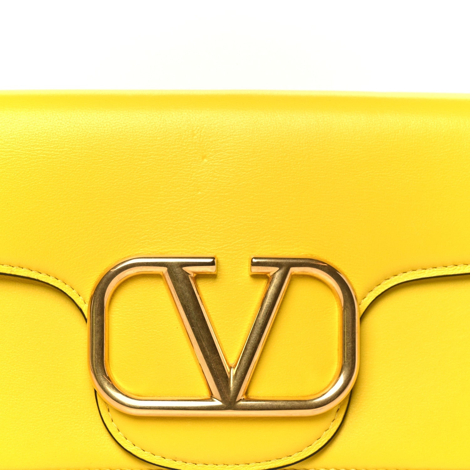 Calfskin Vlogo Loco Shoulder Bag Bright Lemon
