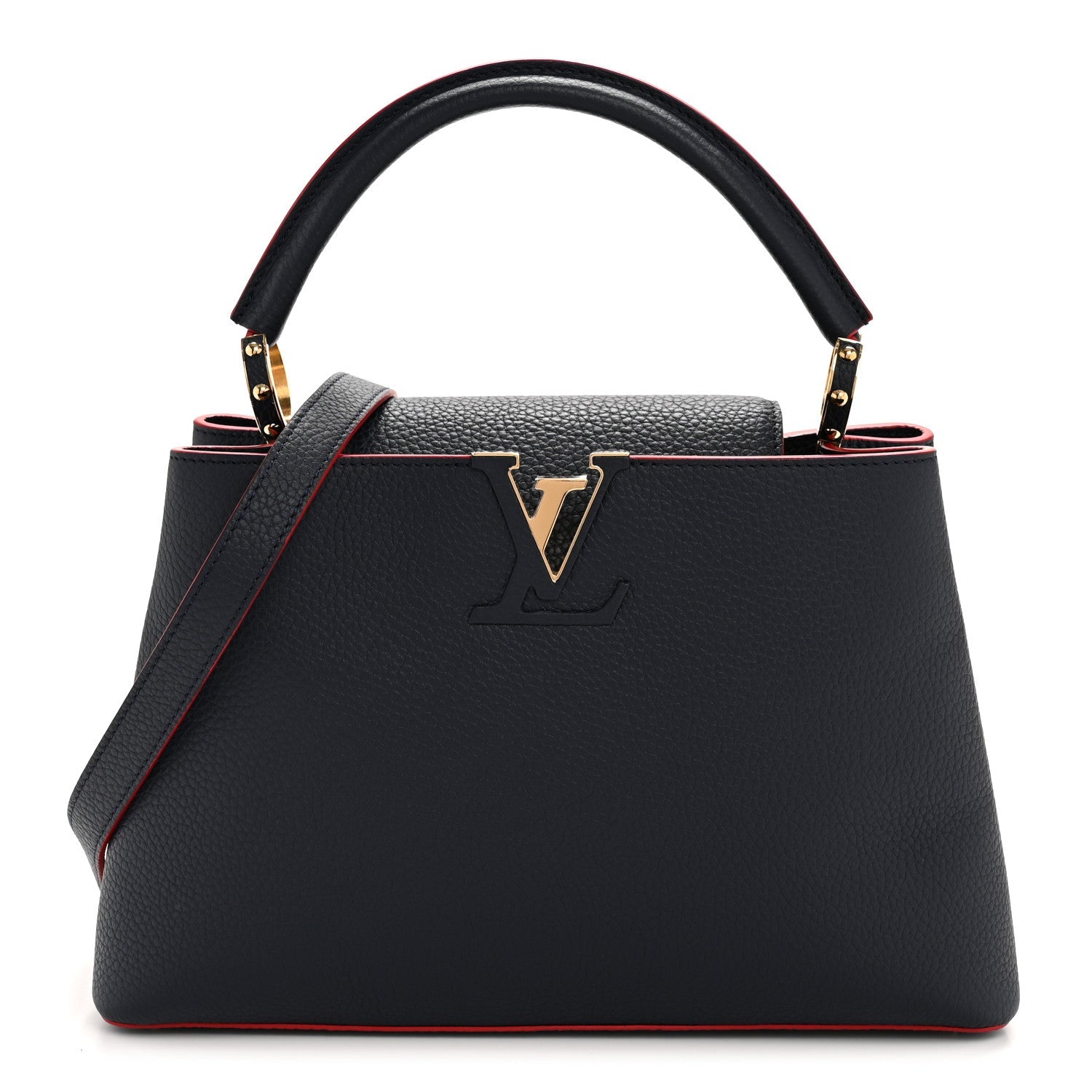 Taurillon Capucines PM Marine Rouge