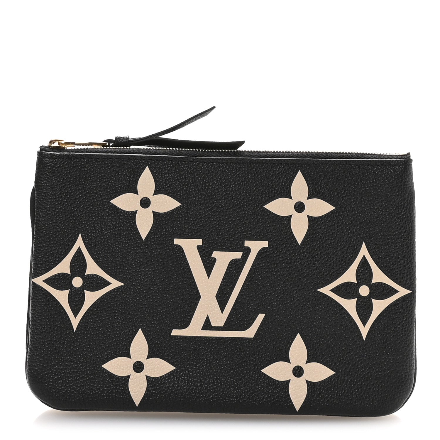 Empreinte Monogram Giant Double Zip Pochette Black Cream