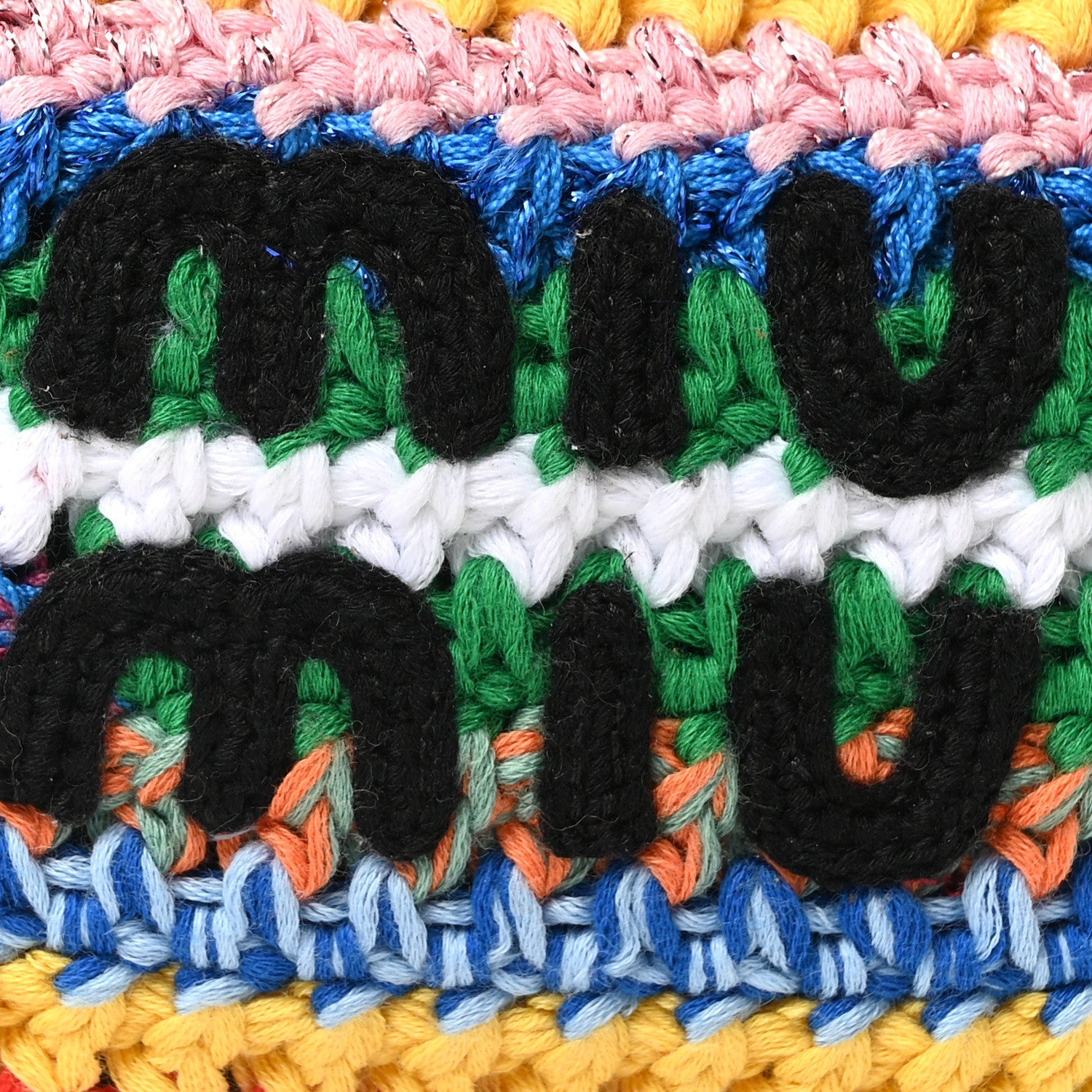 Fabric Crochet Pouch Multicolor