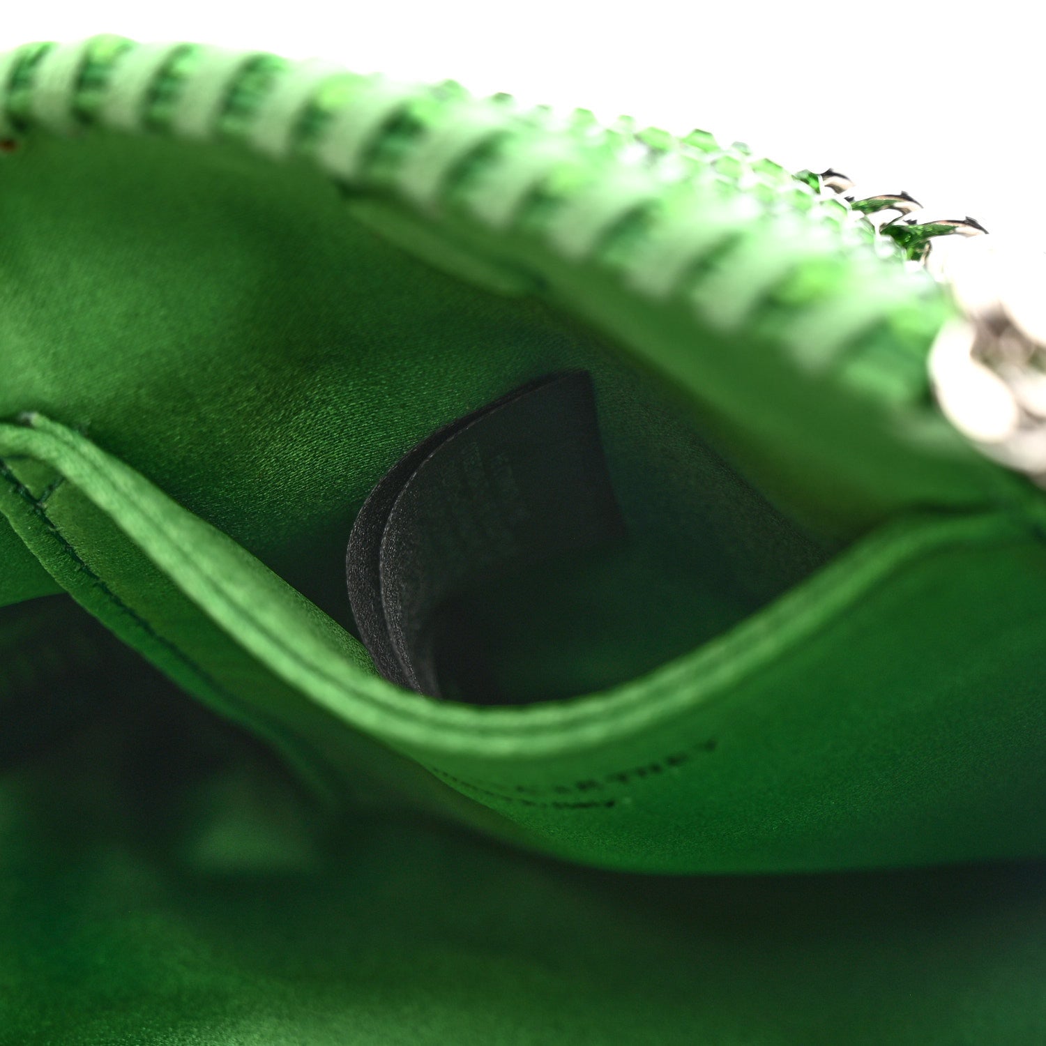 Mesh Crystal Mini Falabella Crossbody Bag Green