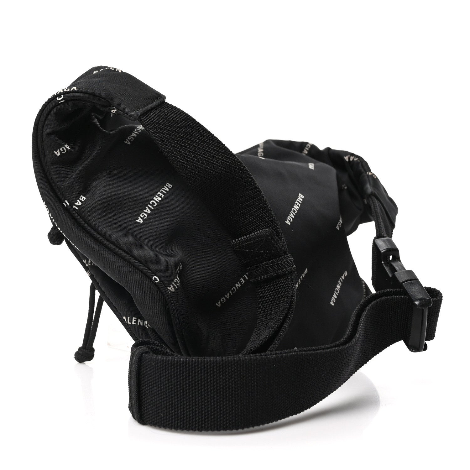 Twill Nylon Allover Logo Explorer Beltpack Black White