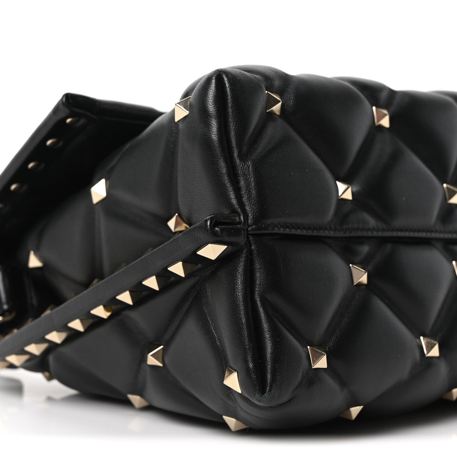 Lambskin VLTN Print Candystud Top Handle Bag Black