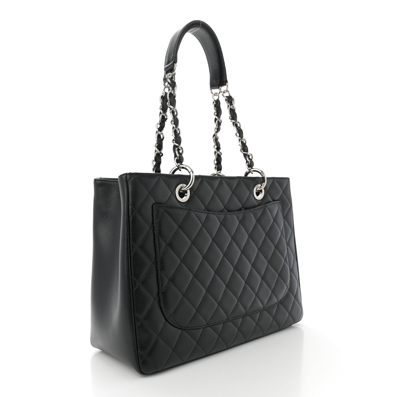 Caviar Quilted Grand Shopping Tote GST Black