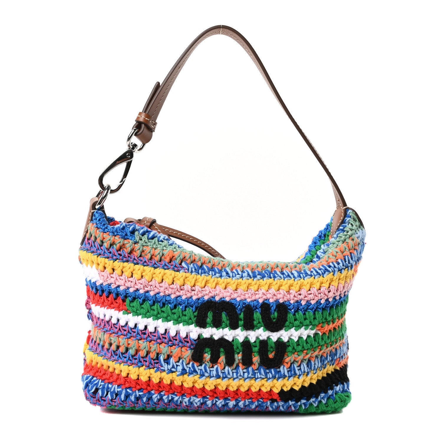 Fabric Crochet Pouch Multicolor