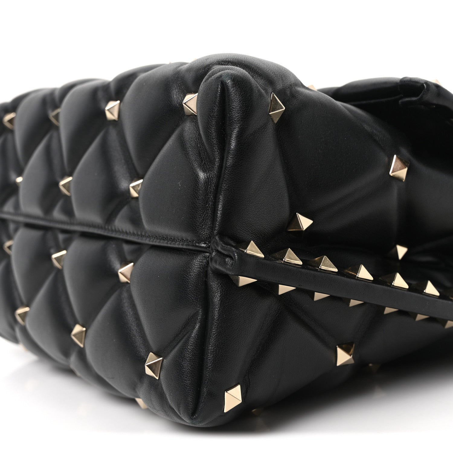 Lambskin VLTN Print Candystud Top Handle Bag Black