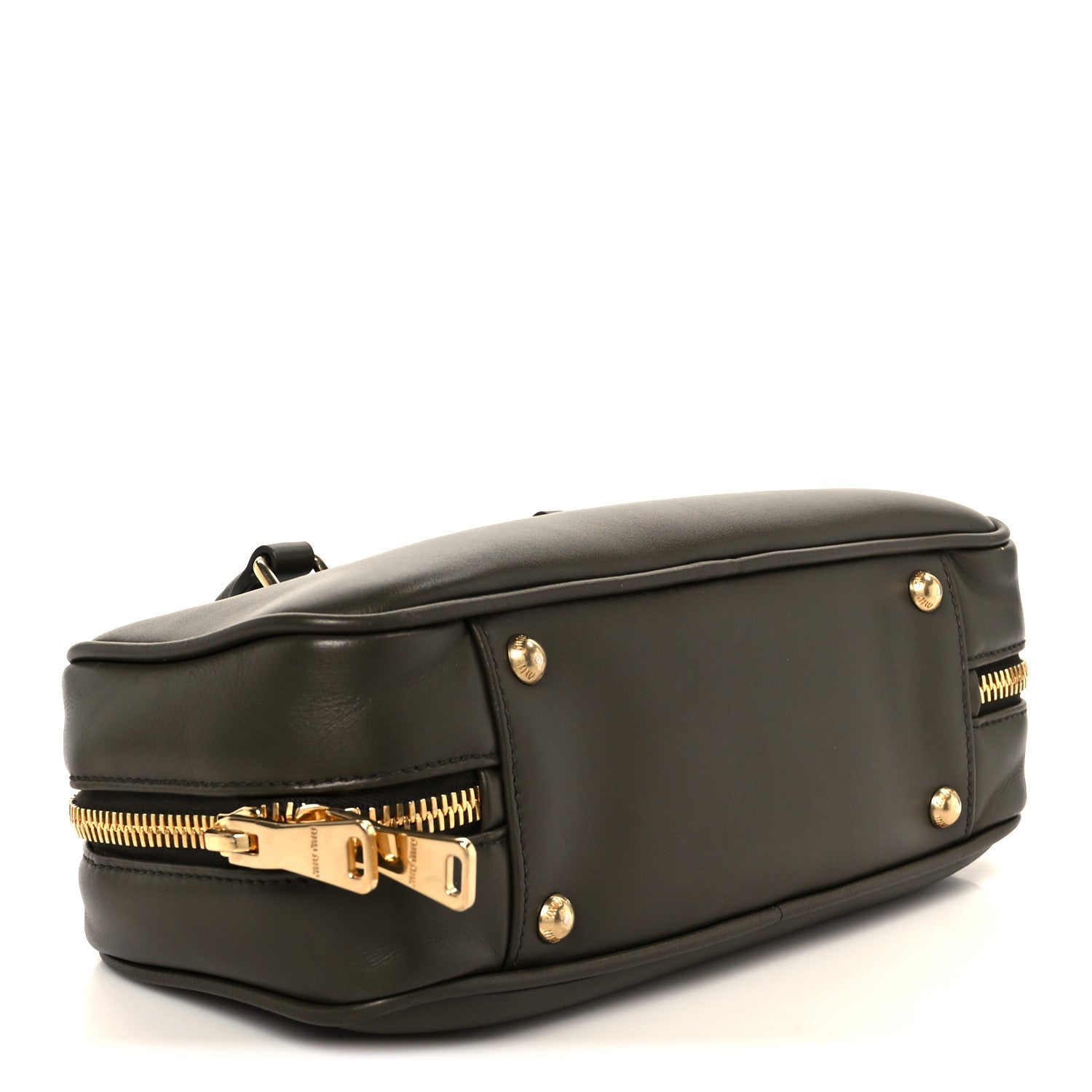 Calfskin Arcadie Top Handle Bag Military Green