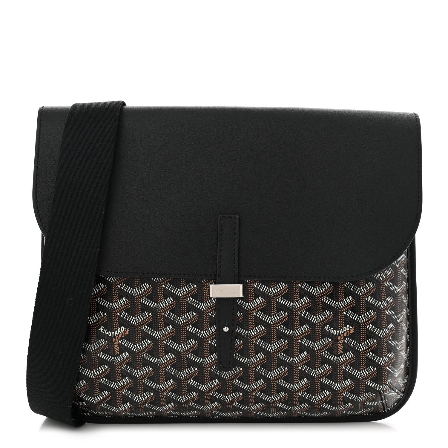 Goyardine Coursier Messenger Bag Black