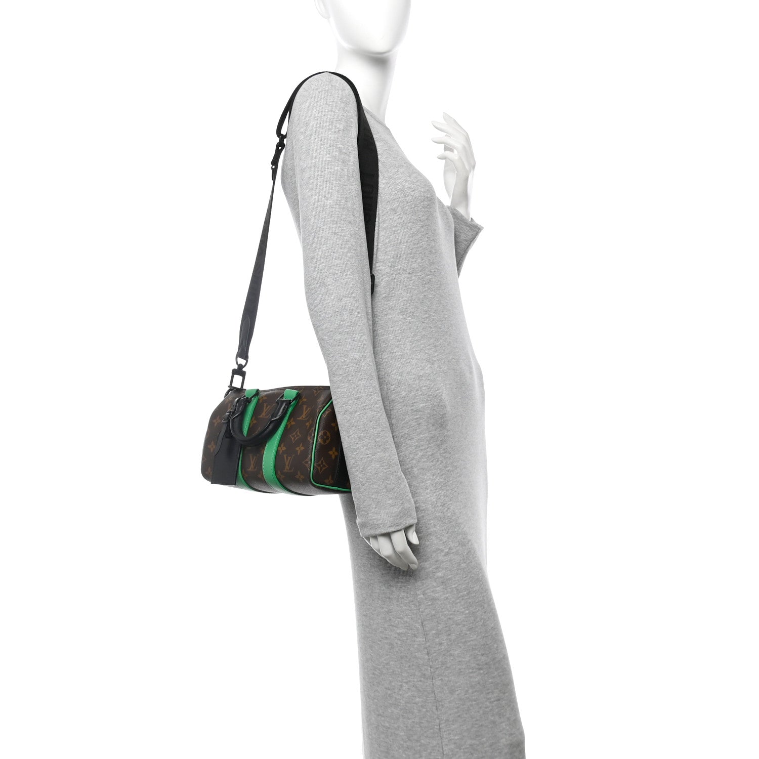 Monogram Macassar Keepall Bandouliere 25 Minty Green