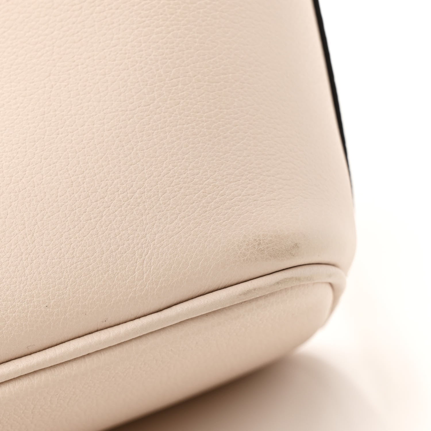 Grained Calfskin Lock and Walk Bucket Quartz