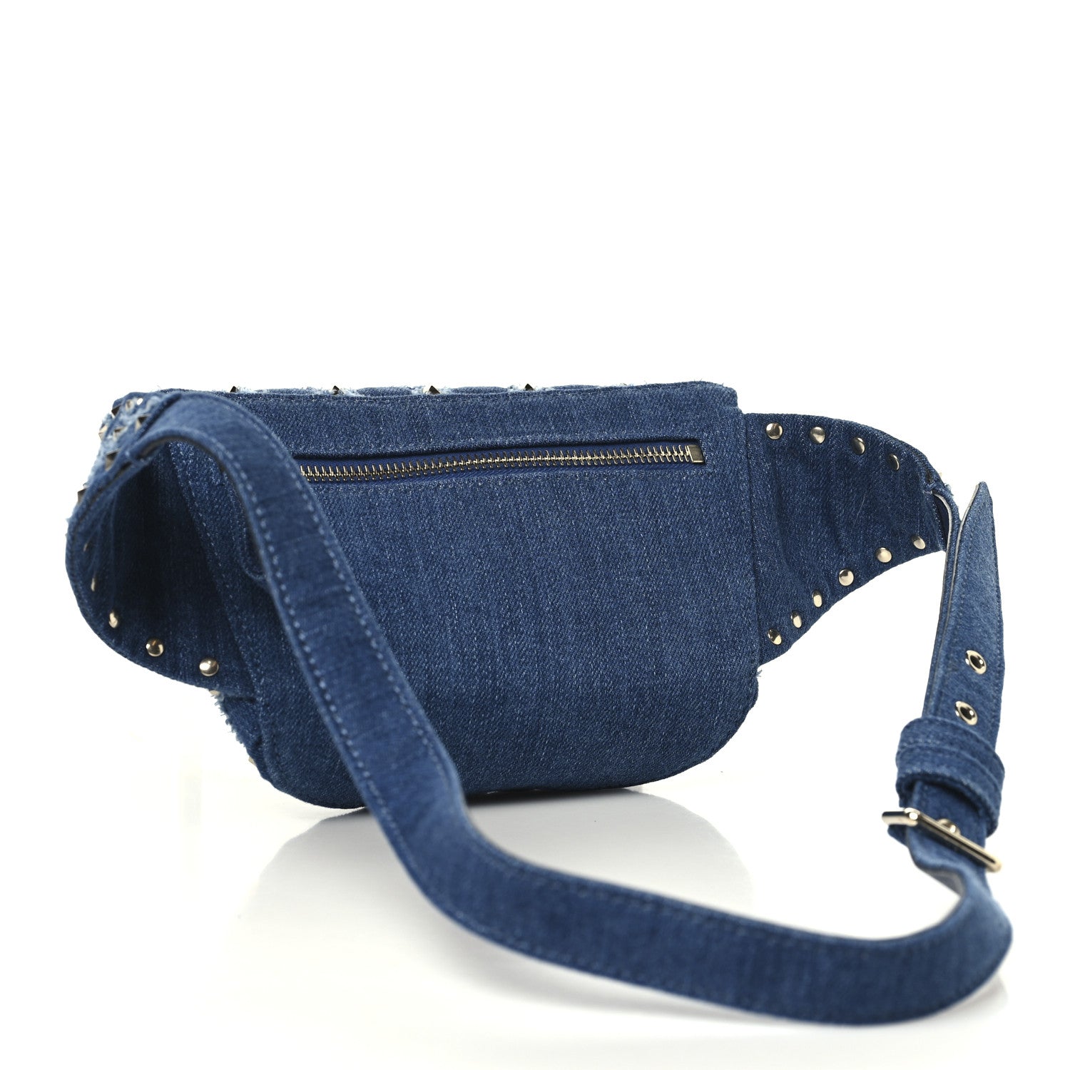 Denim Rockstud Spike Belt Bag 95 Denim